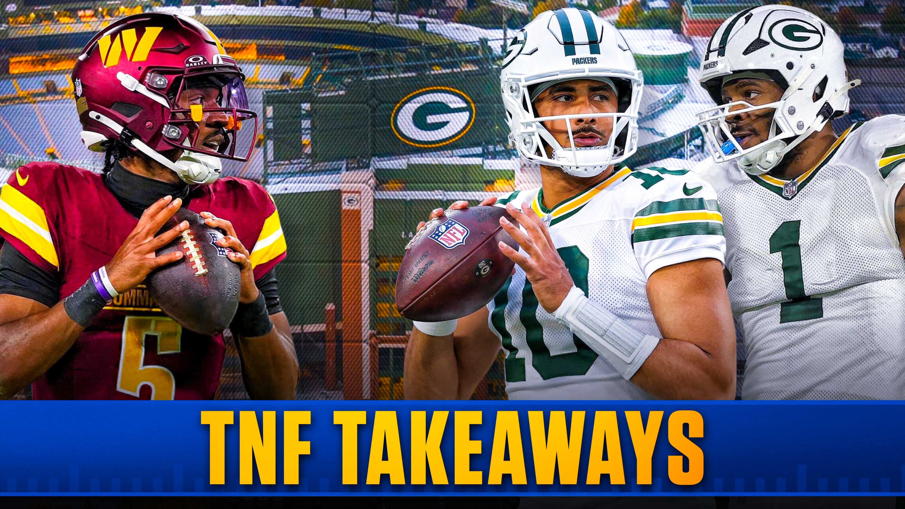 Green Bay Packers Jordan Love and Micah Parsons with Commanders Jayden Daniels as part of A to Z Sports All-NFL newsletter on Sept. 12, 2025