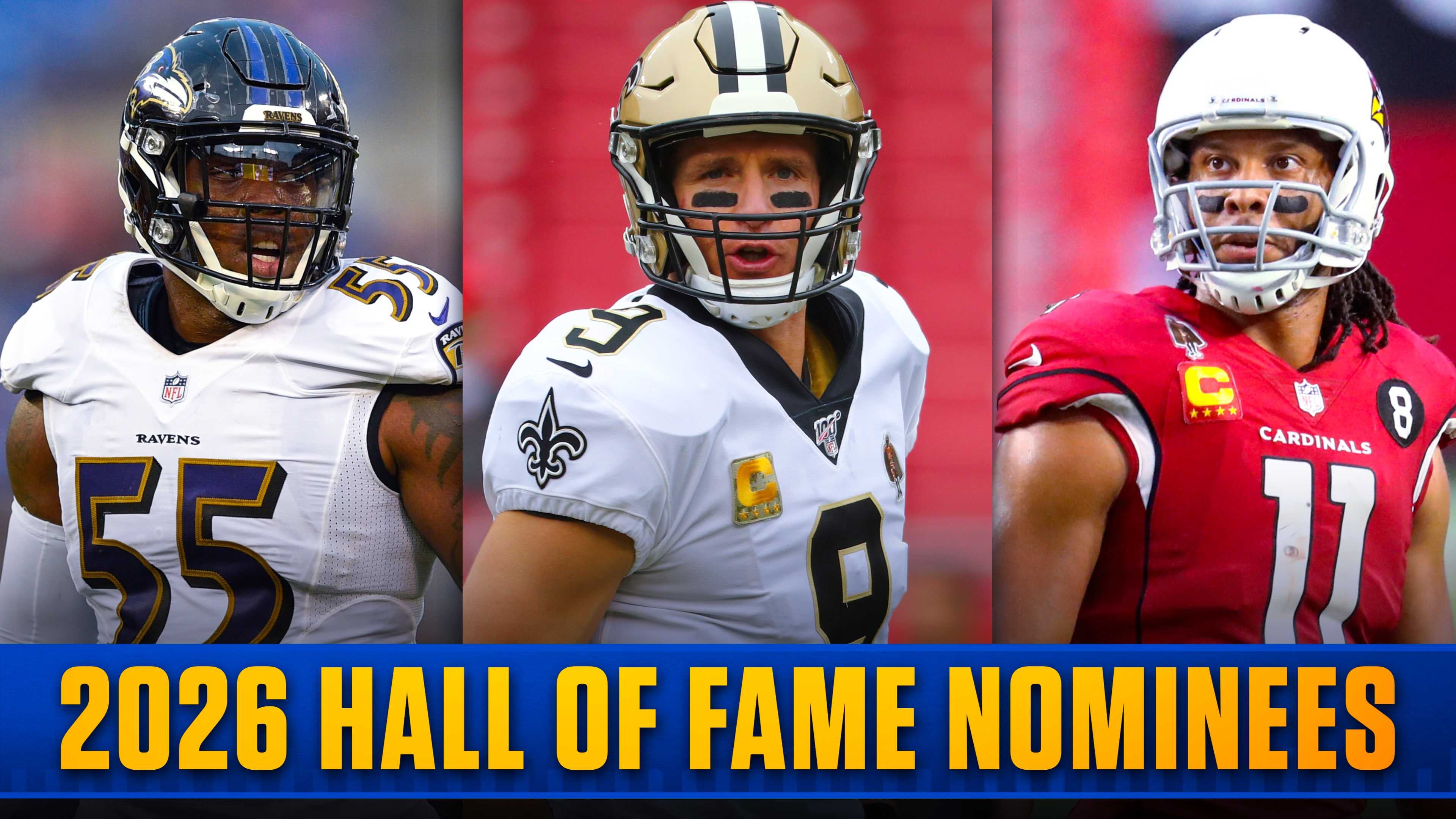 Drew Brees, Larry Fitzgerald, Terrell Suggs