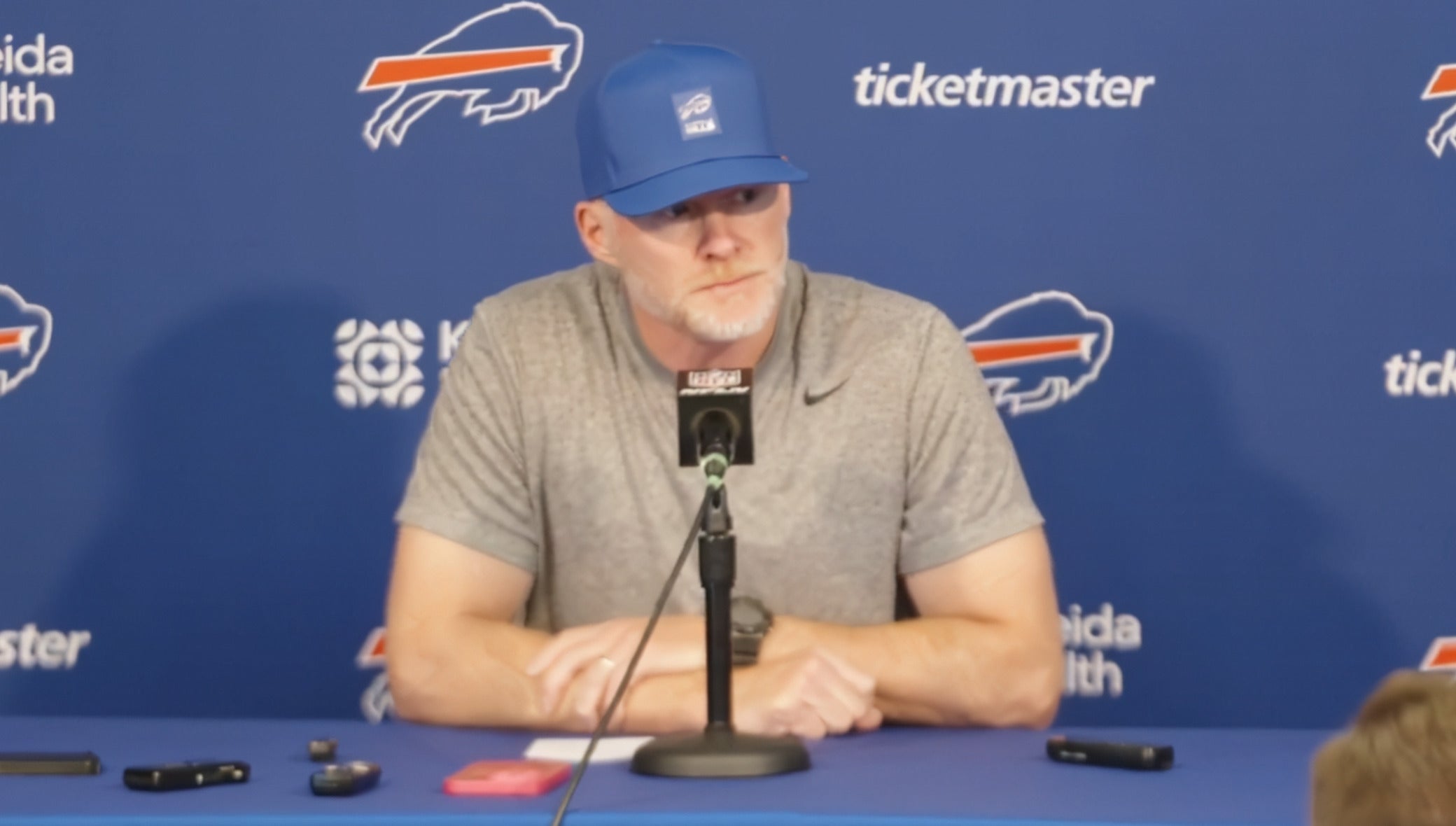 Buffalo Bills head coach Sean McDermott speaks to the media ahead of practice days before Week 1 matchup against the Ravens