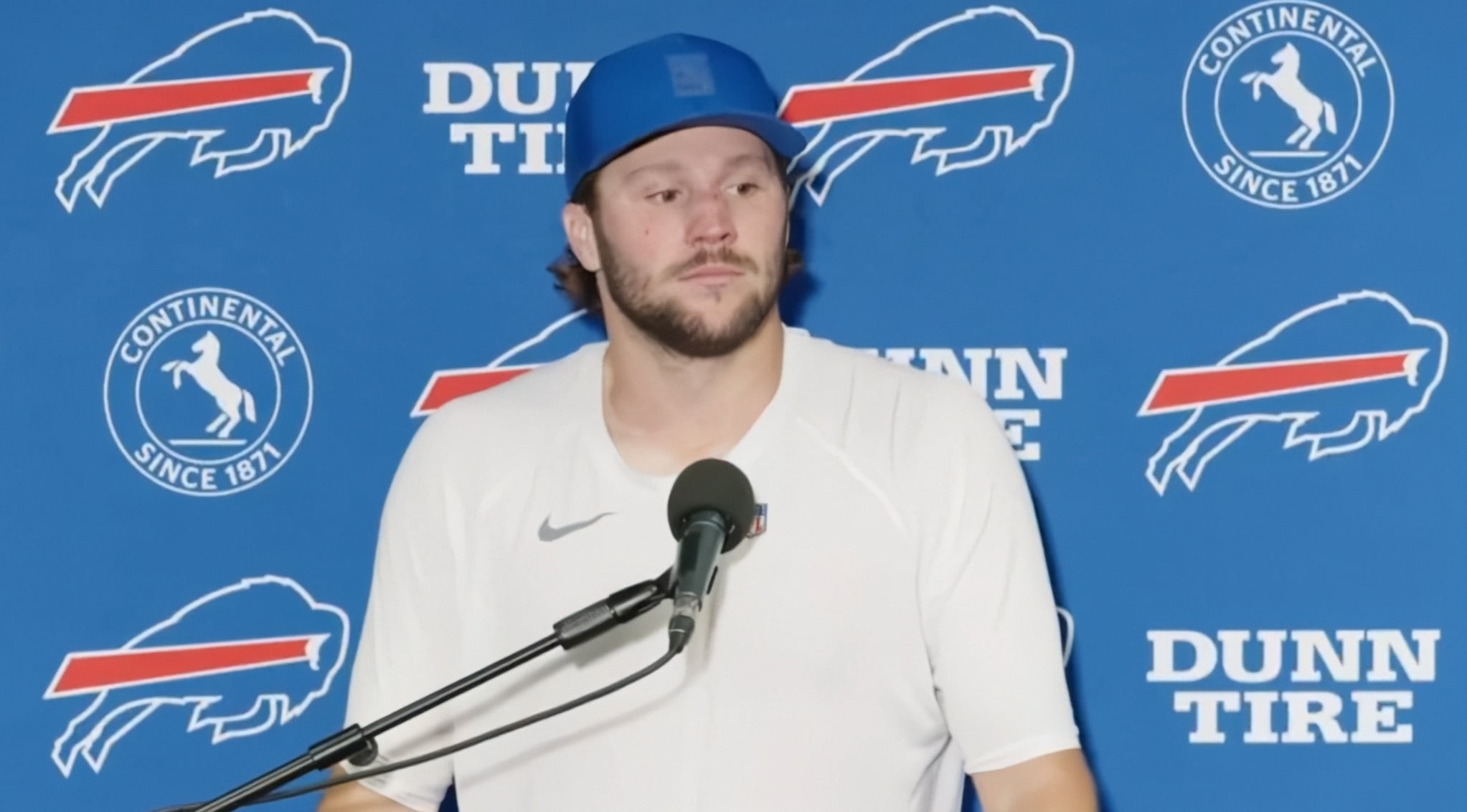 Buffalo Bills QB Josh Allen speaks to the media after Week 2 win against the New York Jets