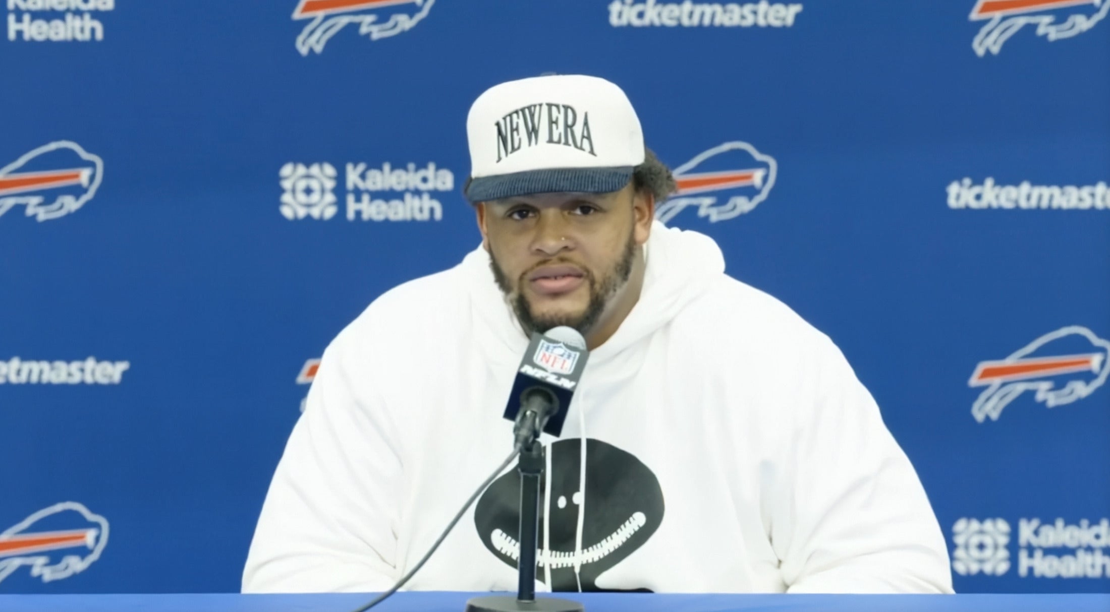 Buffalo Bills OL Dion Dawkins opens up about bulletin board material he has for the upcoming Week 4 showdown vs. New Orleans Saints while speaking to the media on Thursday