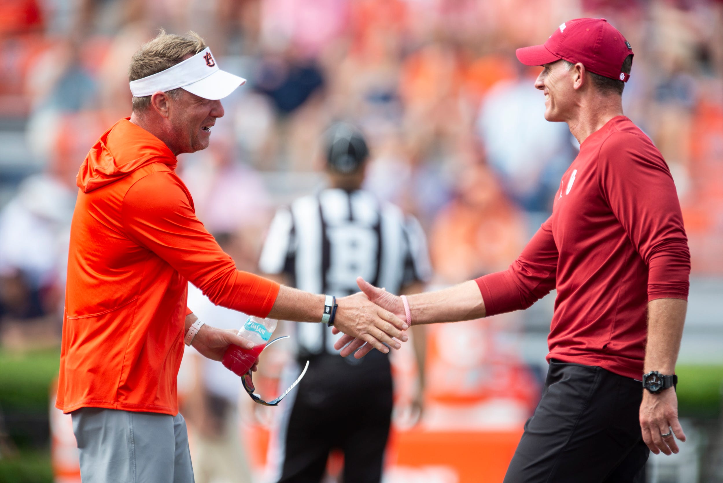 Oklahoma Sooners head coach Brent venables Auburn Tigers Head coach Hugh Freeze