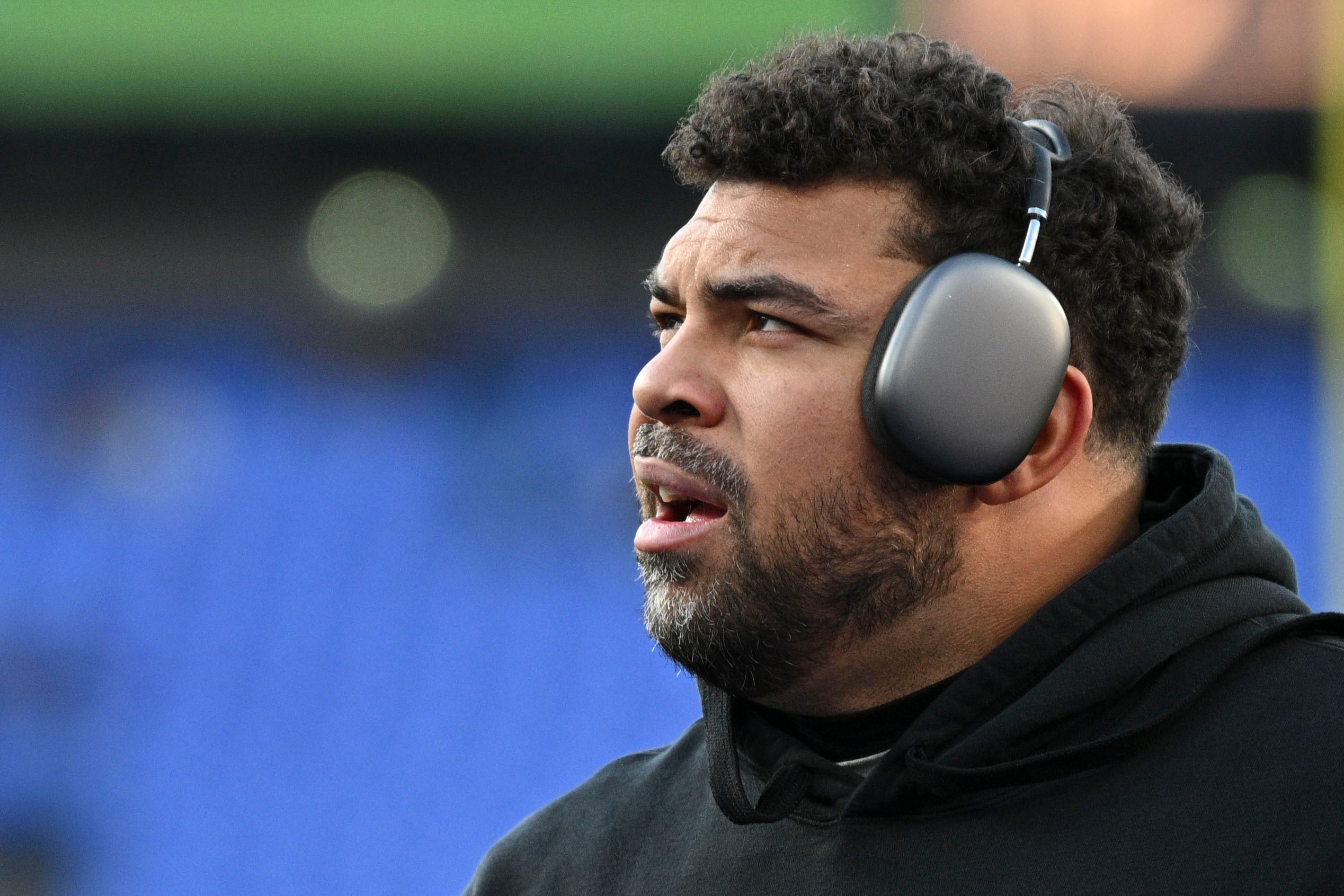 Dec 21, 2024; Baltimore, Maryland, USA; Pittsburgh Steelers defensive tackle Cameron Heyward (97) walks the field before the game against the Baltimore Ravens at M&T Bank Stadium.