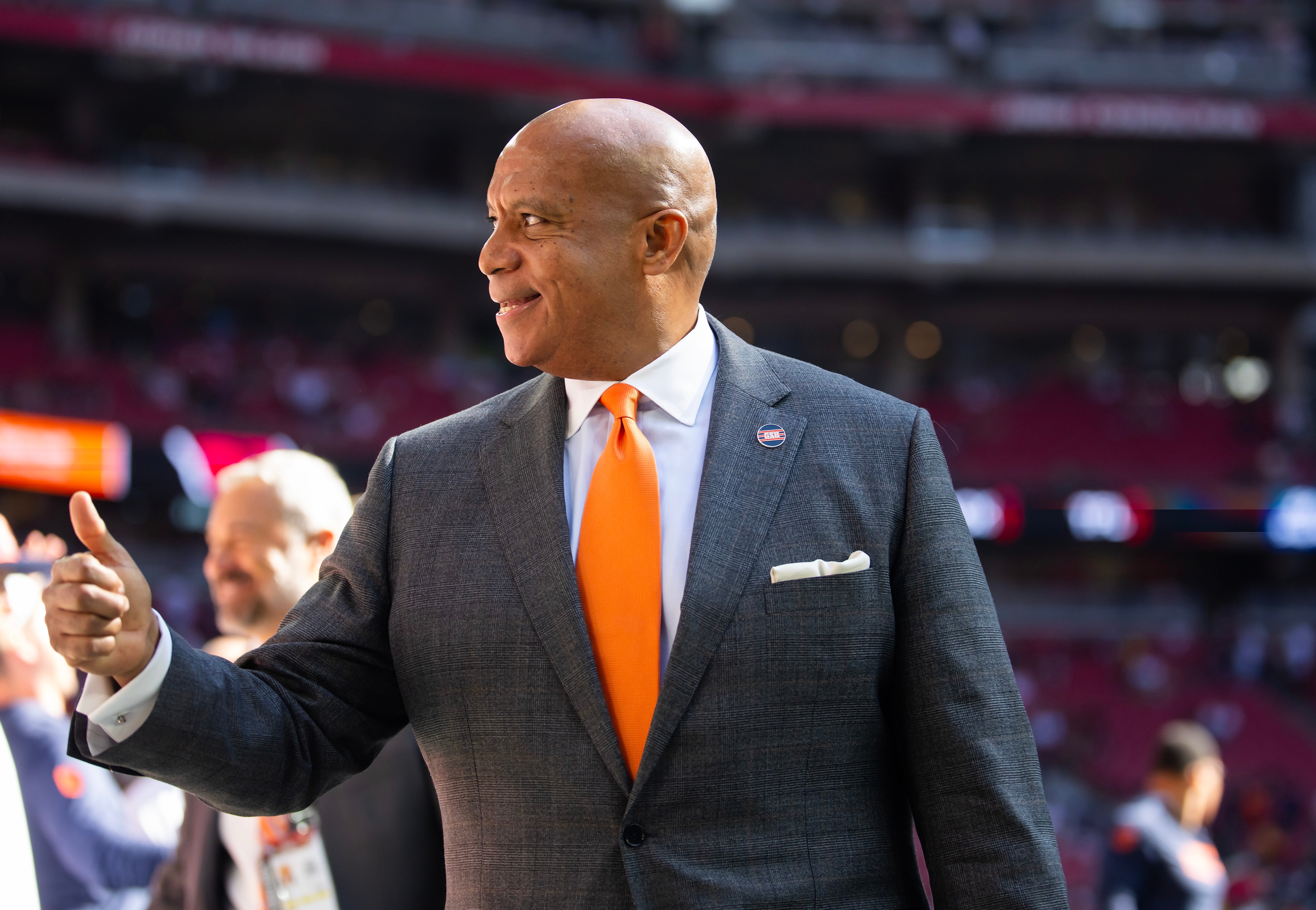Nov 3, 2024; Glendale, Arizona, USA; Chicago Bears president and ceo Kevin Warren against the Arizona Cardinals at State Farm Stadium.