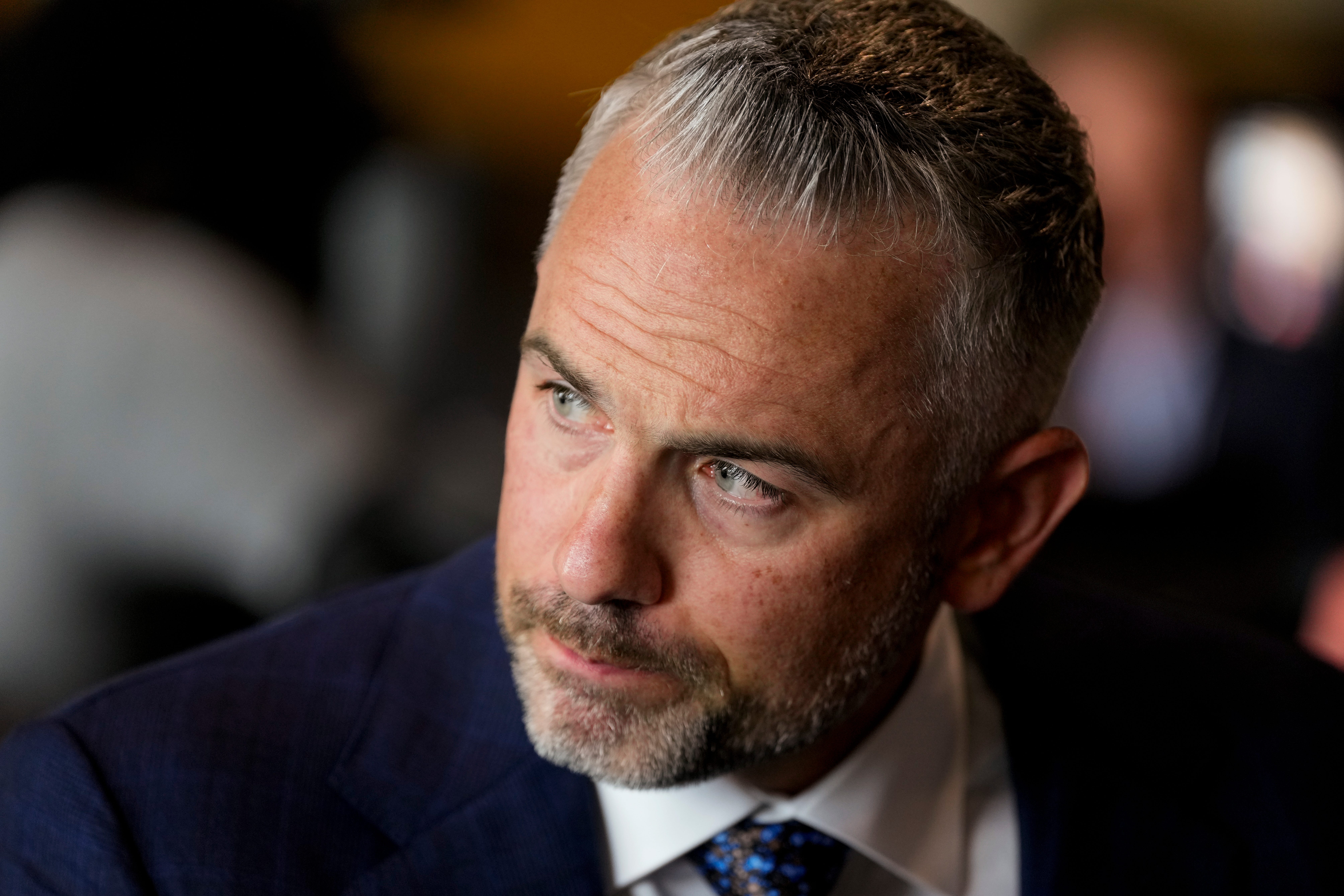 Cincinnati Bengals offensive Coordinator Dan Pitcher speaks during the annual Cincinnati Bengals media day event at Paycor Stadium in downtown Cincinnati on Monday, July 21, 2025.