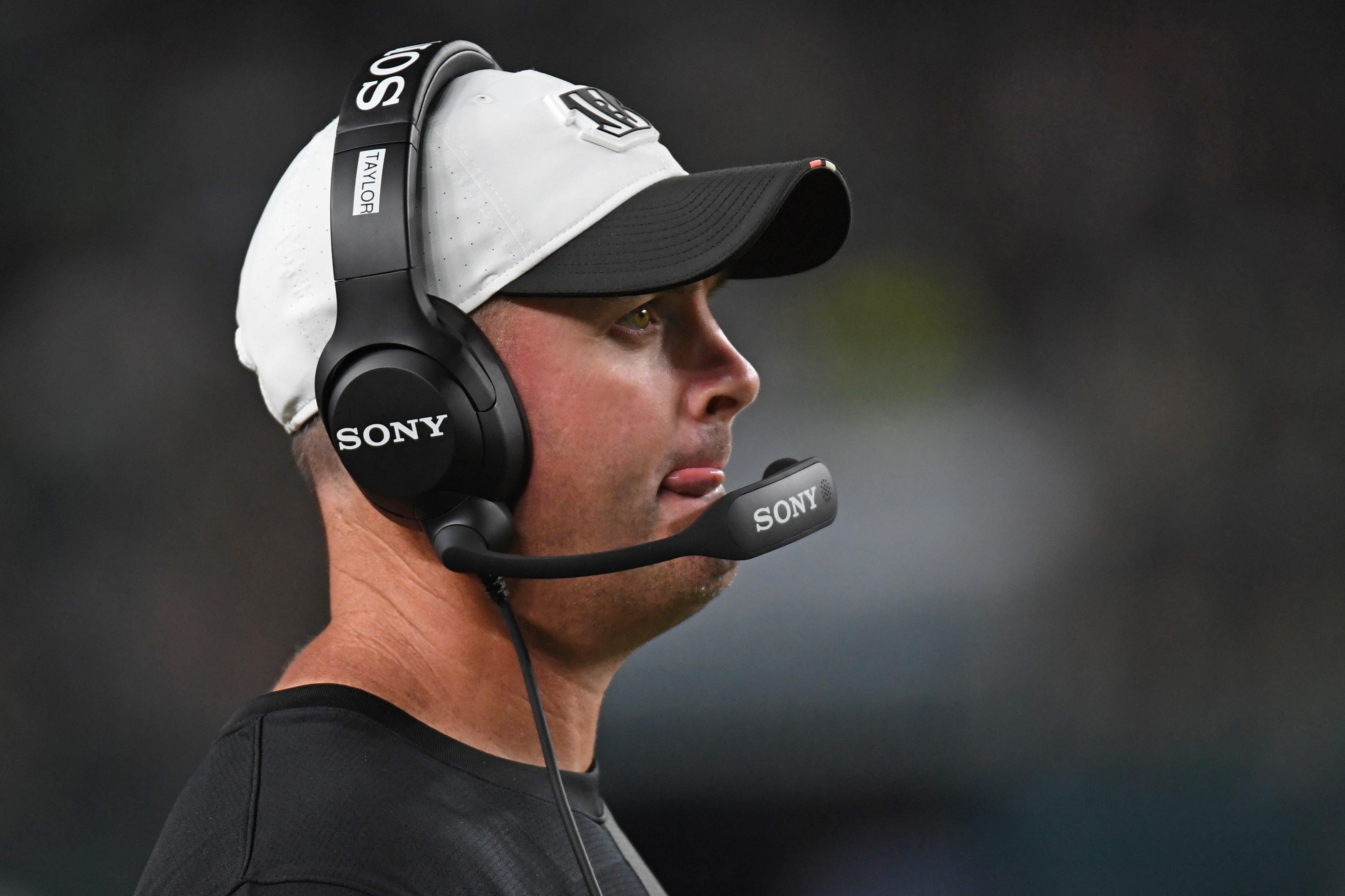 Aug 7, 2025; Philadelphia, Pennsylvania, USA; Cincinnati Bengals head coach Zac Taylor on the sidelines during the fourth quarter against the Philadelphia Eagles at Lincoln Financial Field.