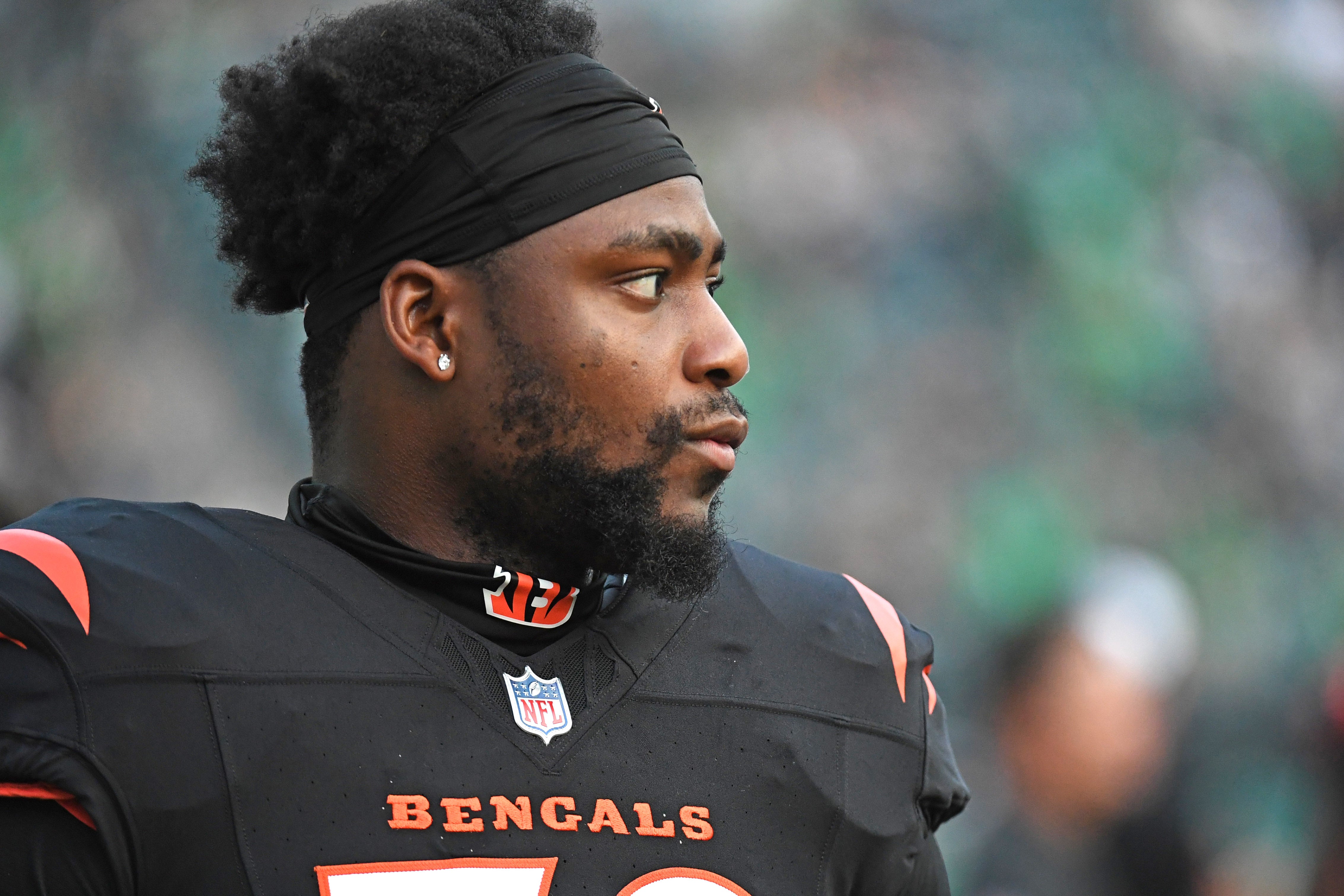 Aug 7, 2025; Philadelphia, Pennsylvania, USA; Cincinnati Bengals defensive end Joseph Ossai (58) against the Philadelphia Eagles at Lincoln Financial Field.