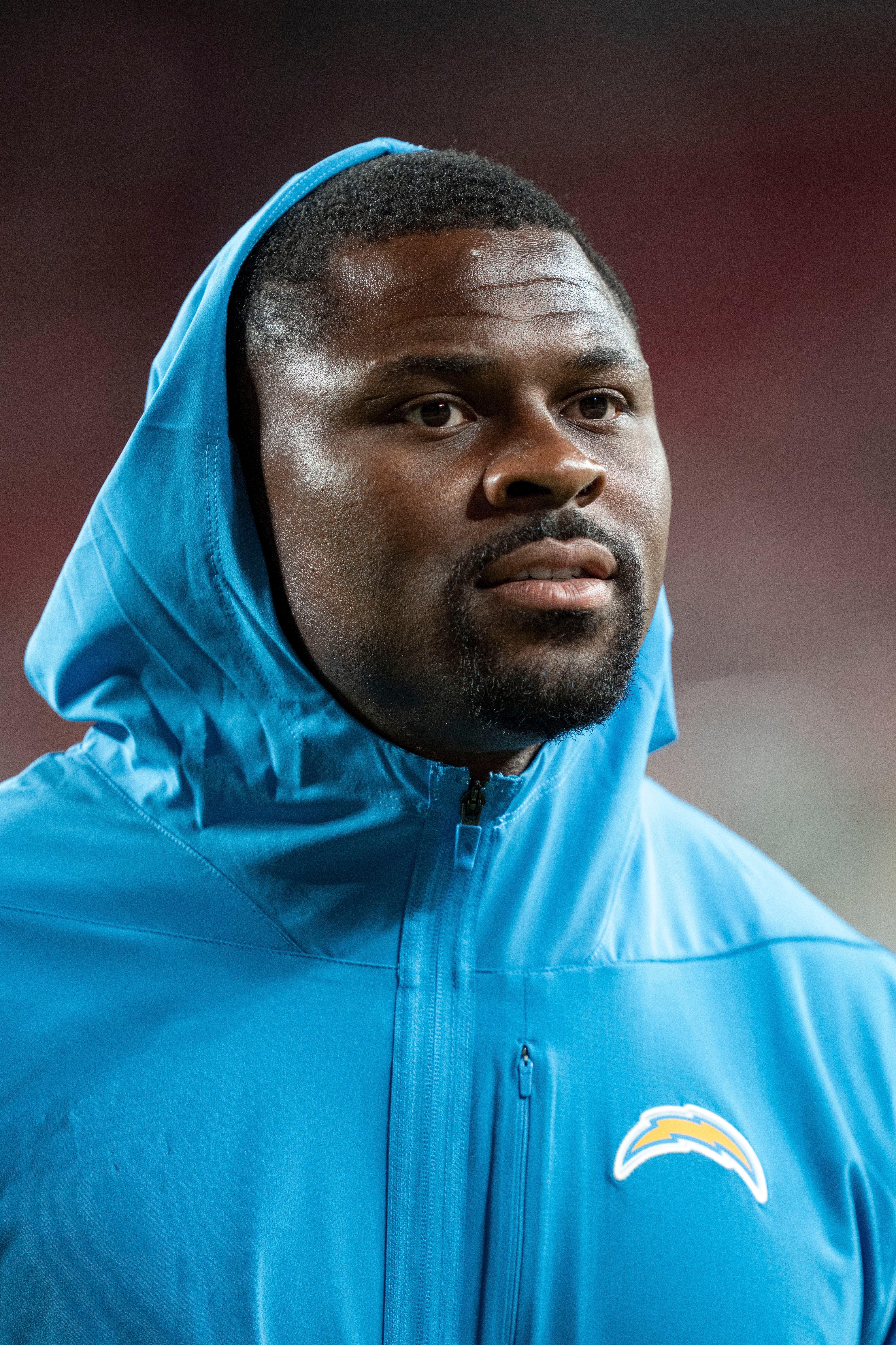 August 23, 2025; Santa Clara, California, USA; Los Angeles Chargers linebacker Khalil Mack (52) after the game against the San Francisco 49ers at Levi's Stadium. Mandatory Credit: Kyle Terada-Imagn Images