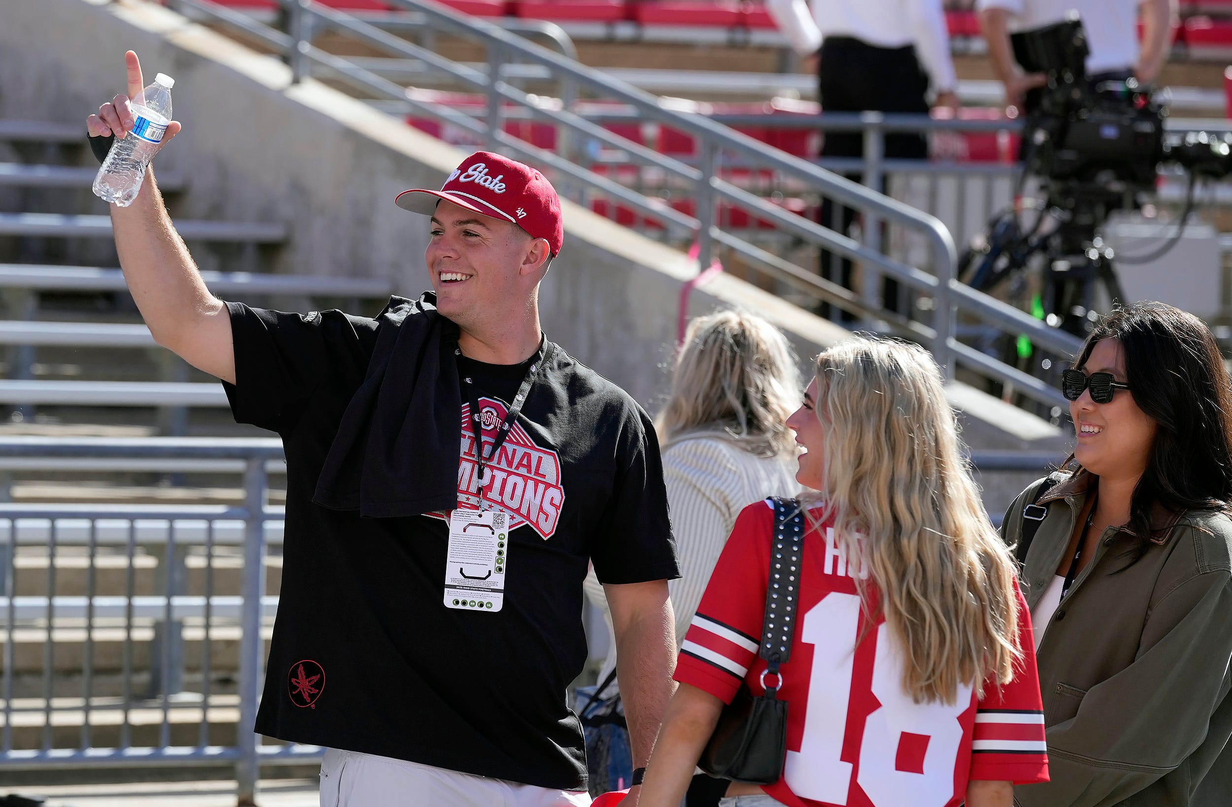 Former Ohio State Buckeye Will Howard on the sidelines before the Ohio State and Texas game at Ohio Stadium in Columbus, Ohio on Aug 30, 2025.