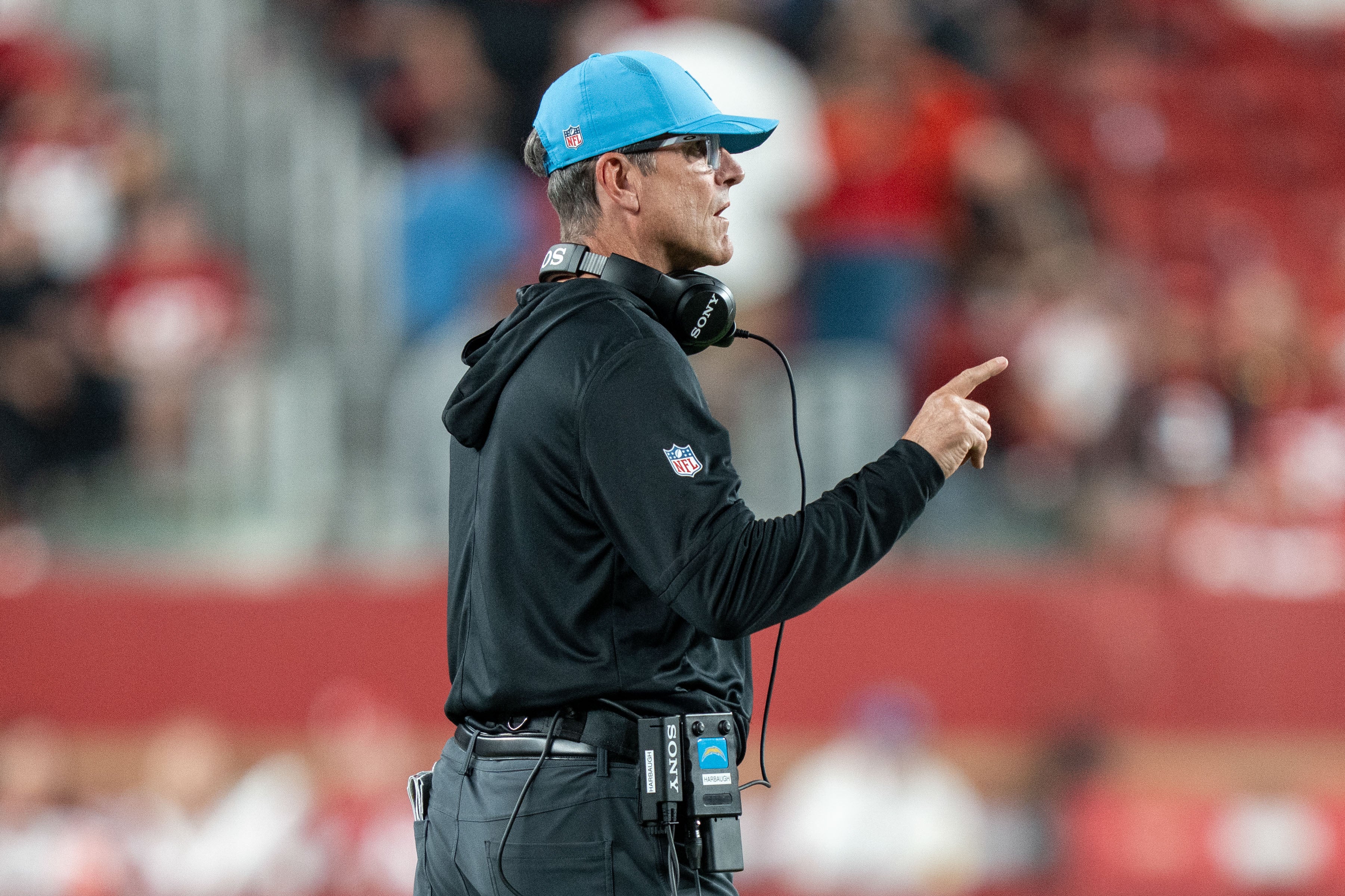 Chargers head coach Jim Harbaugh