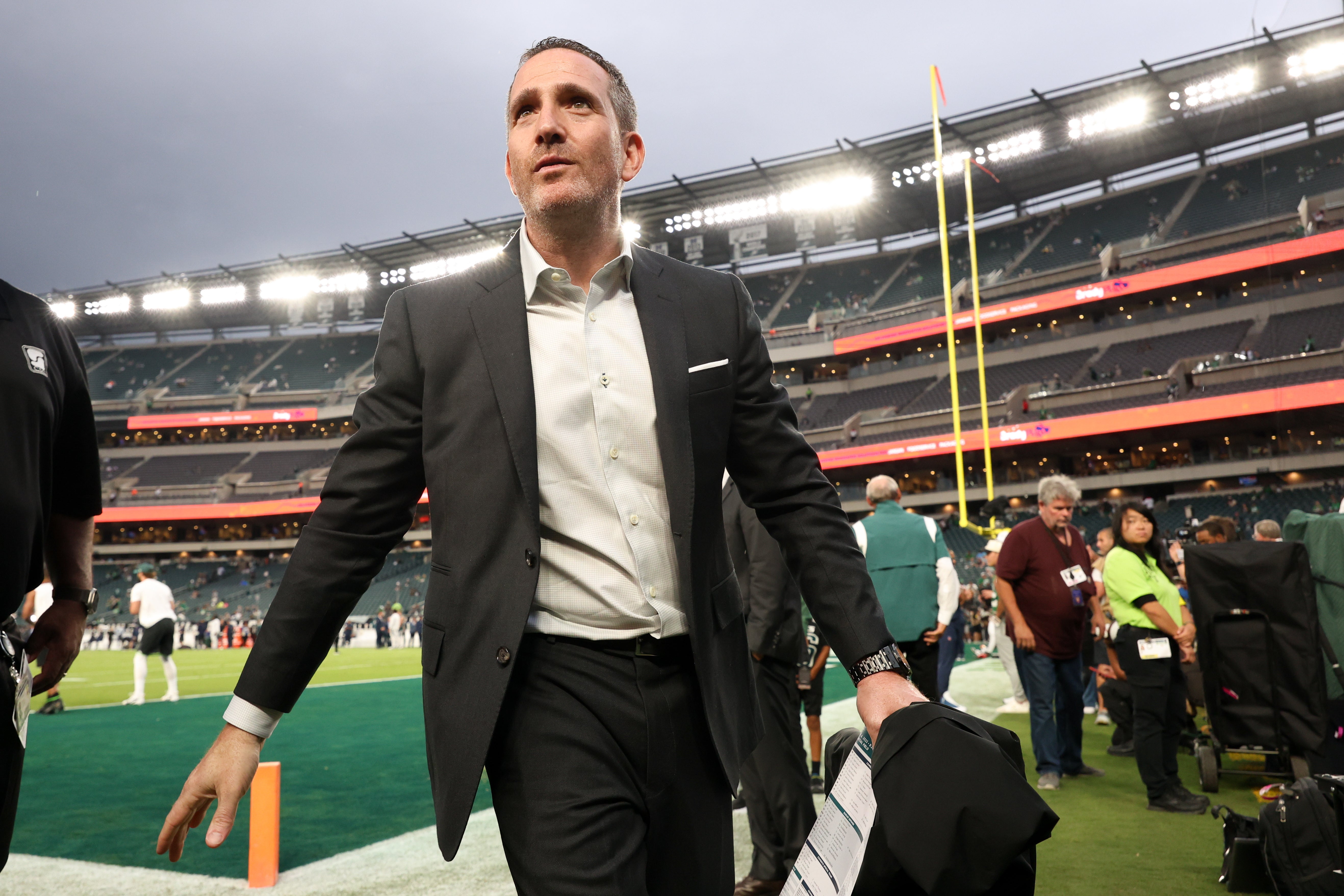 Philadelphia Eagles general manager Howie Roseman looks on before the game between the Philadelphia Eagles and the Dallas Cowboys at Lincoln Financial Field.
