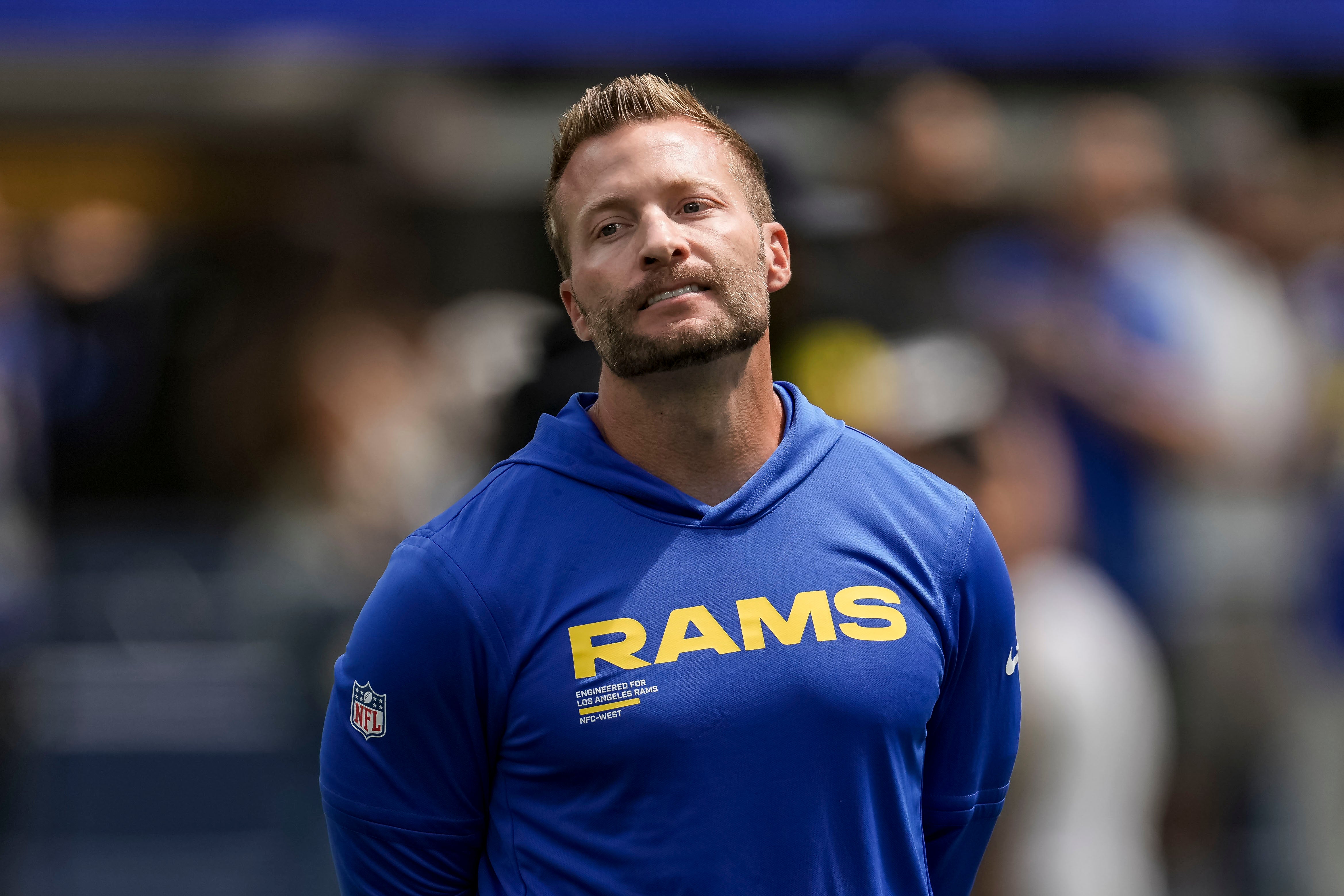 Sep 7, 2025; Inglewood, California, USA; Houston Texans coach Sean McVay before the match against the Los Angeles Rams at SoFi Stadium.