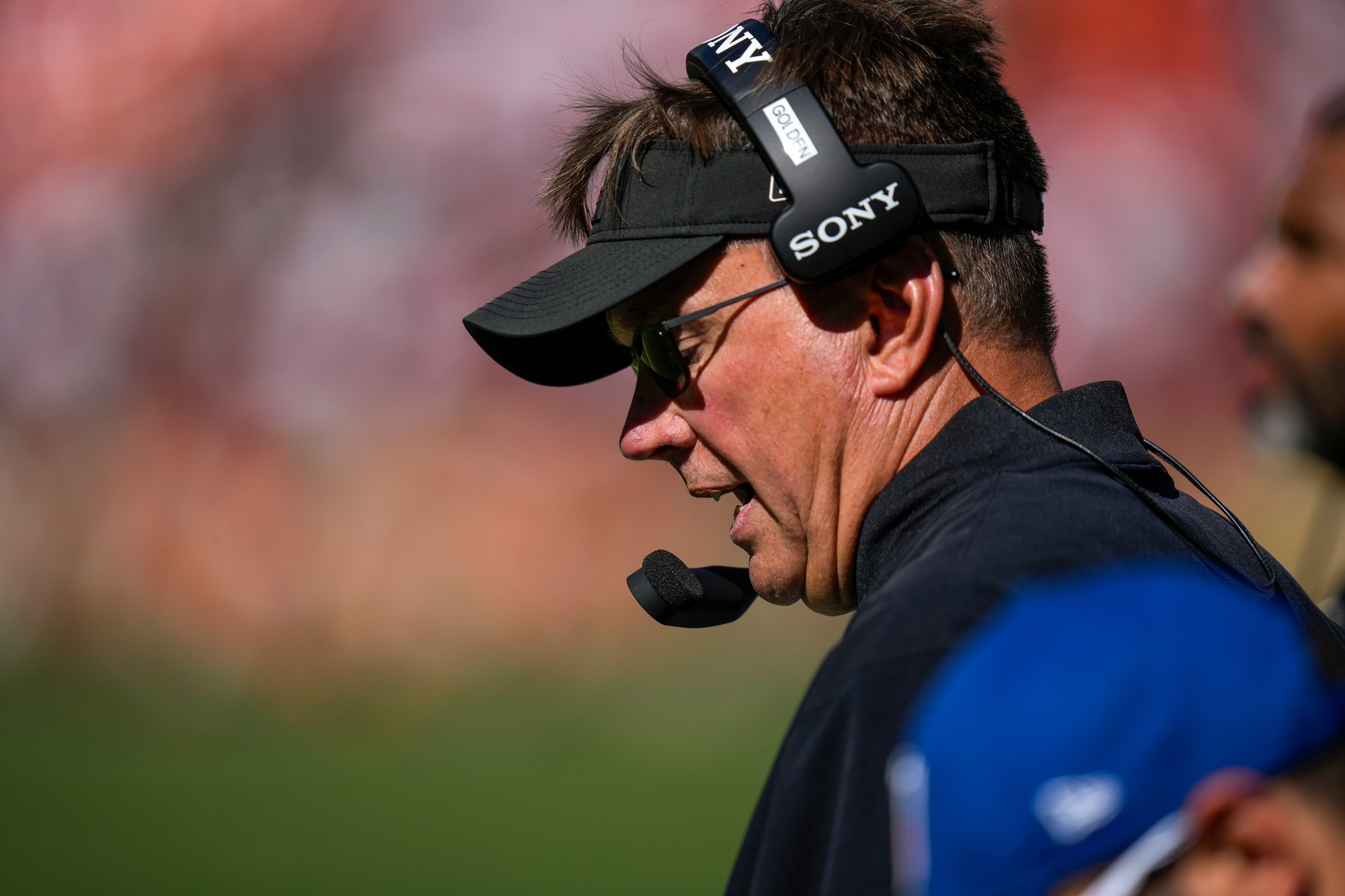 Cincinnati Bengals defensive coordinator Al Golden calls plays from the sideline in the fourth quarter of the NFL Week 1 game between the Cleveland Browns and the Cincinnati Bengals at Huntington Bank Field in Cleveland on Sunday, Sept. 7, 2025. The Bengals begin the season with a 17-16 win over the Browns.