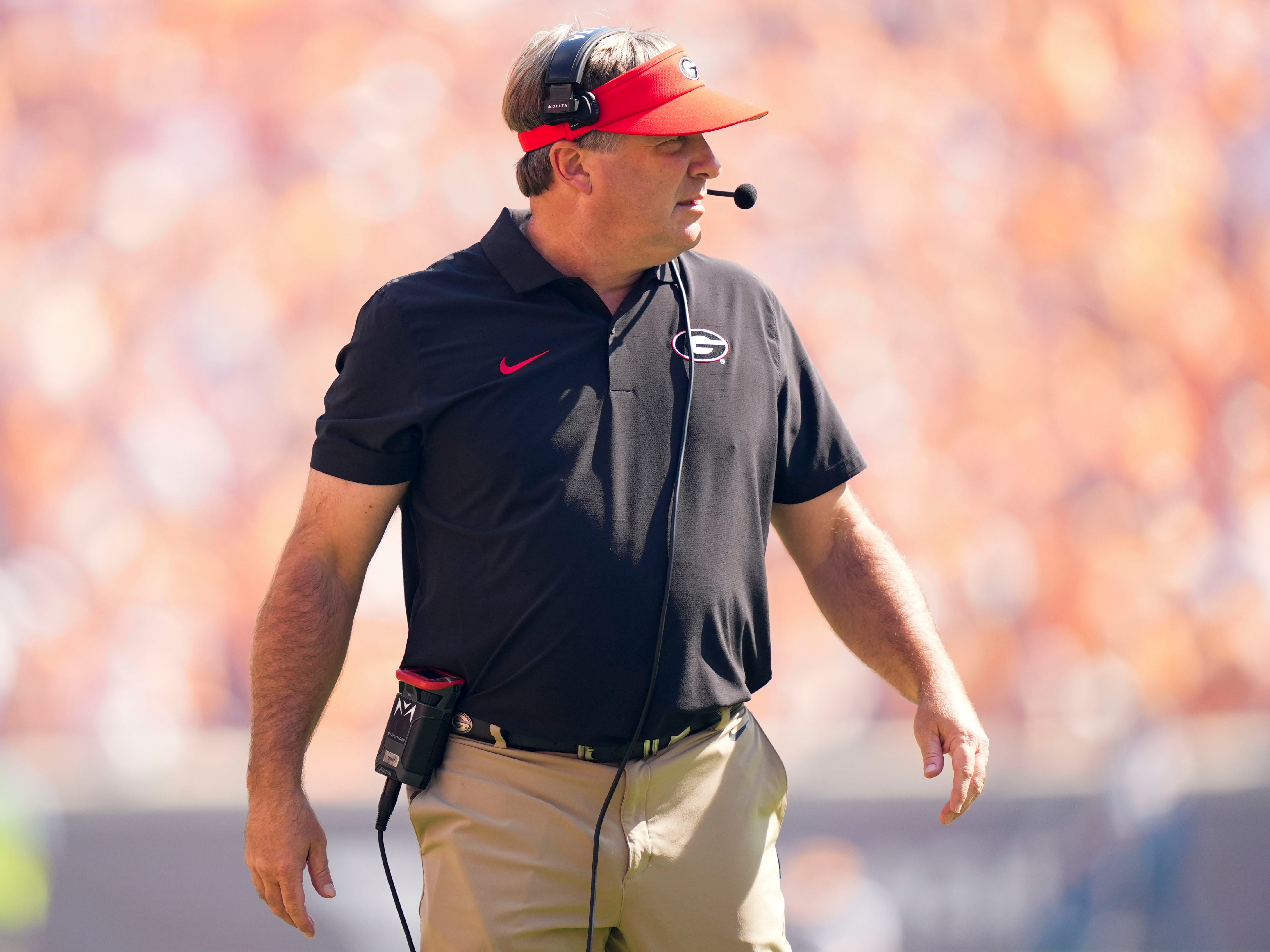 Georgia head coach Kirby Smart during the NCAA college football game against Tennessee on September 13, 2025, Knoxville, Tennessee