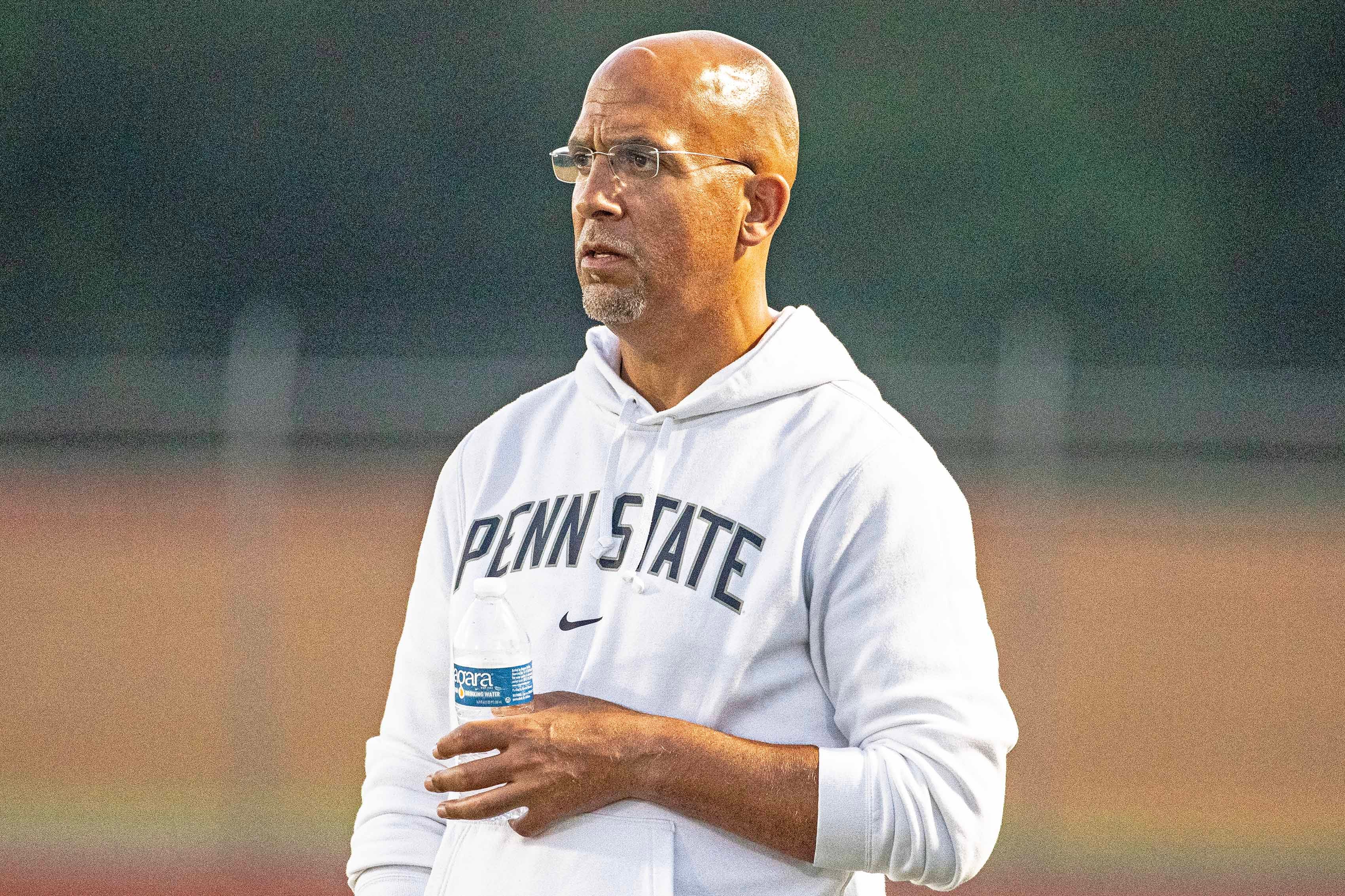 Penn State football head coach James Franklin watches the Appoquinimink vs. Howard football game at Appoquinimink in Middletown on Sept. 19, 2025. Howard won 46-39.