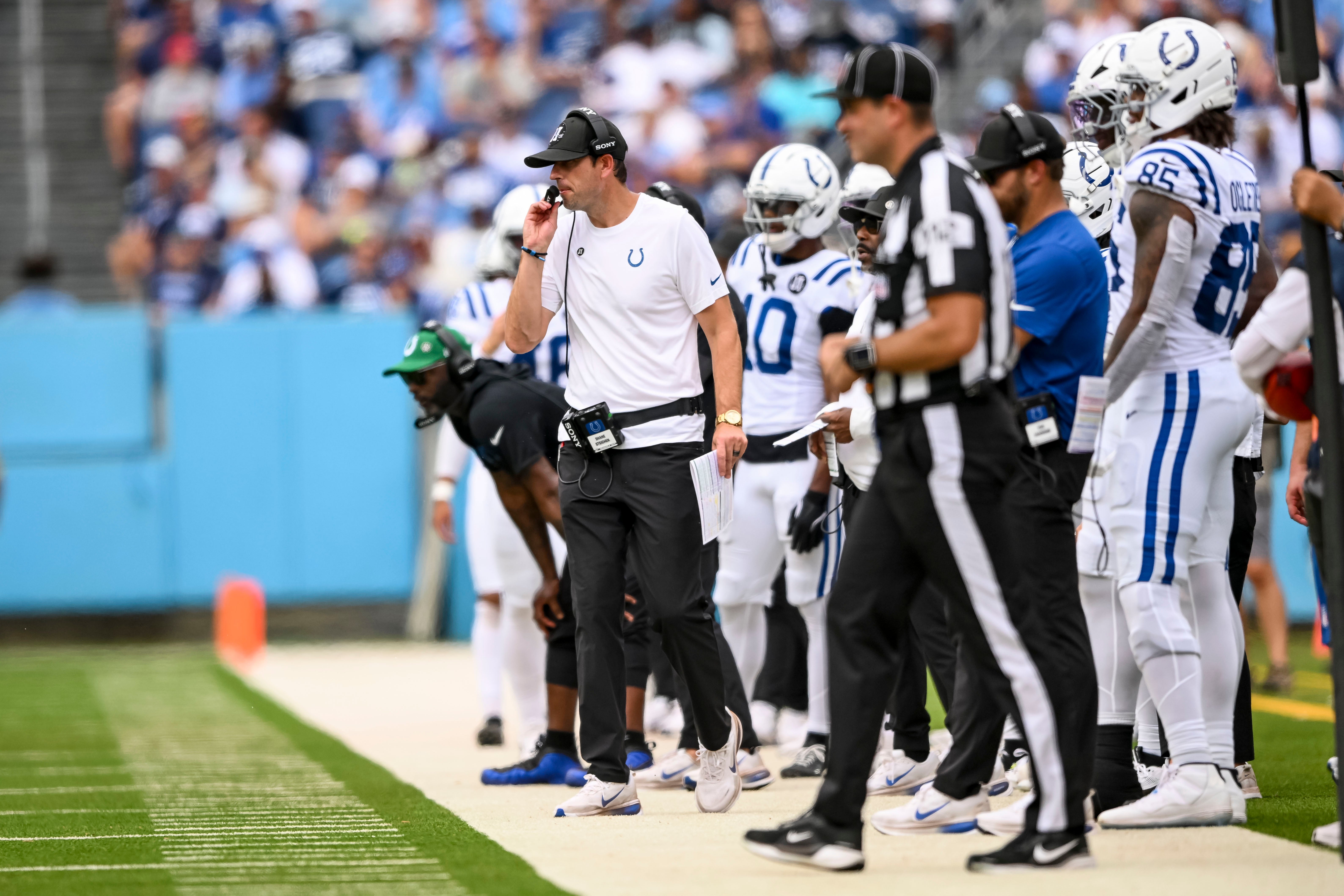 Colts sideline during their Week 3 win vs. the Titans