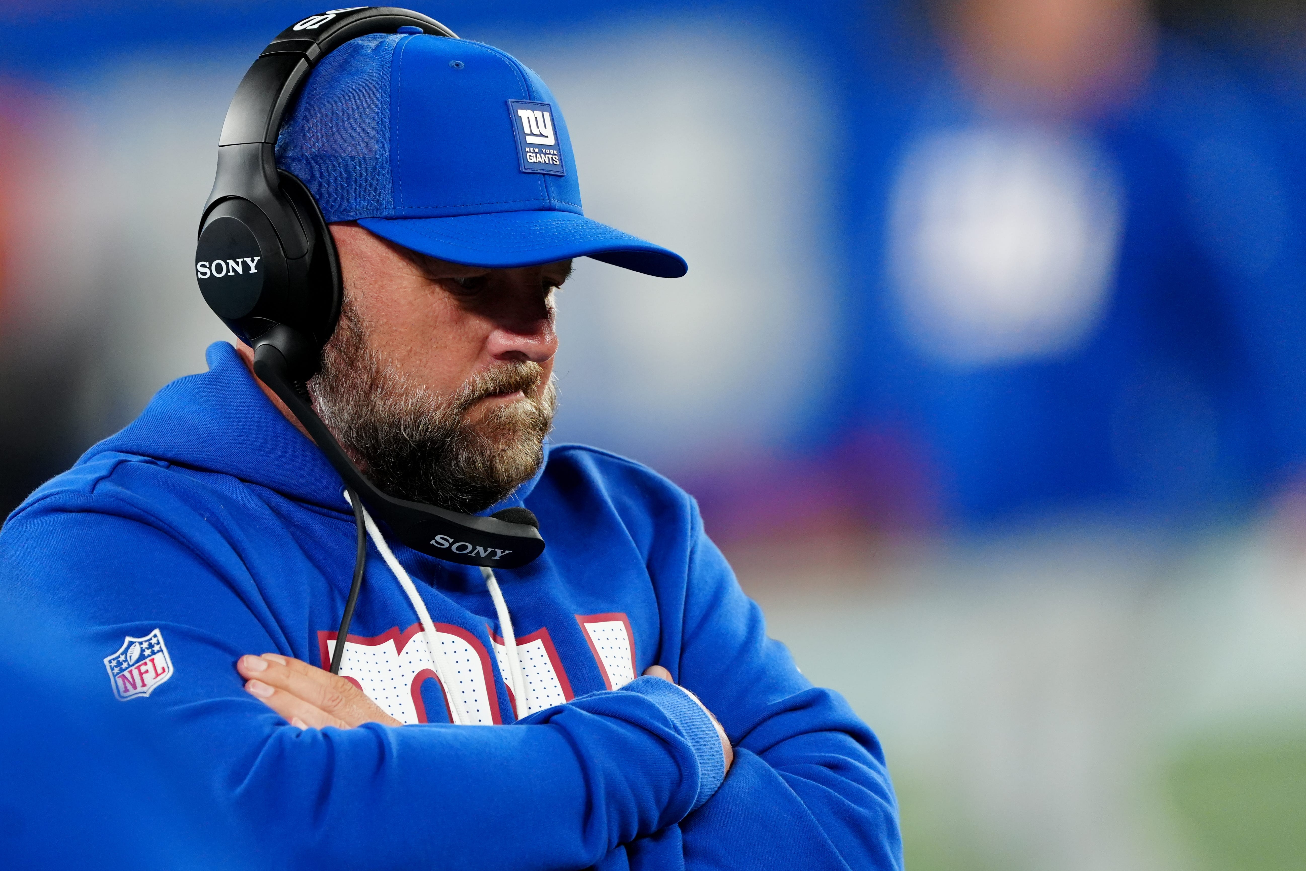 New York Giants Head Coach, Brian Daboll is shown during the fourth quarter, Sunday, September 21, 2025.