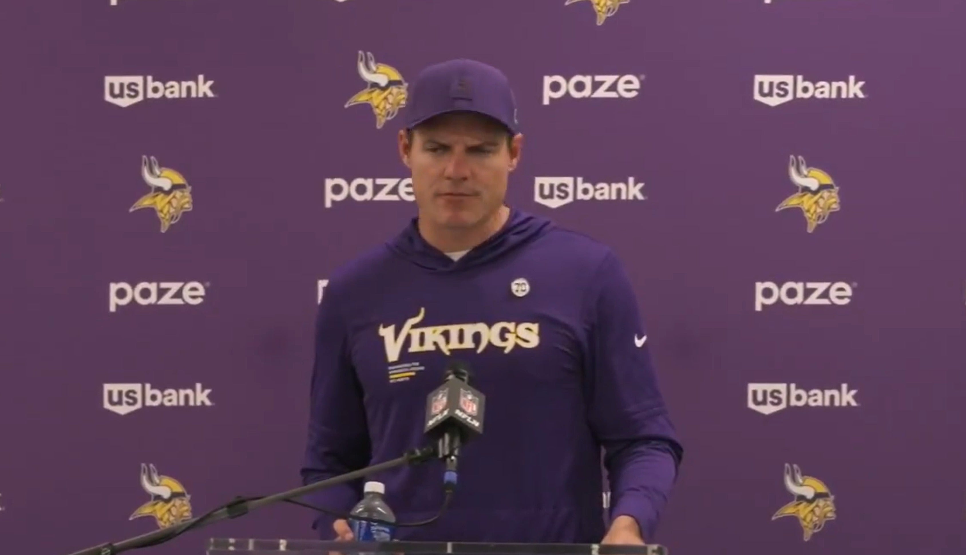 Minnesota Vikings head coach Kevin O'Connell speaks to the media after a 34-10 loss to the Los Angeles Chargers on Thursday, October 23rd.