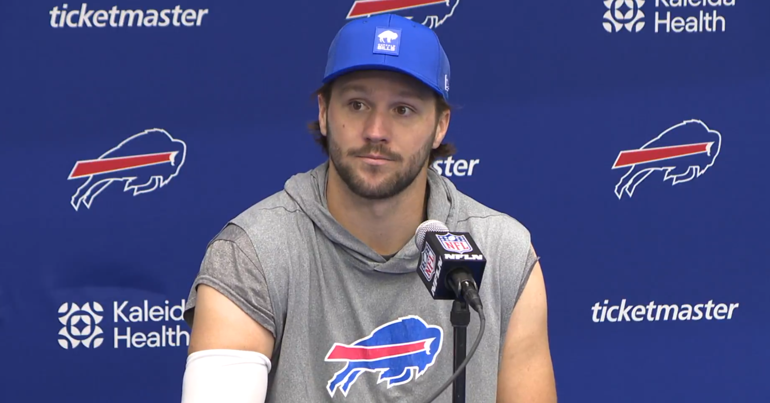 Buffalo Bills quarterback Josh Allen opens up about how the Patriots loss was a "wake-up" call for the team moving forward.