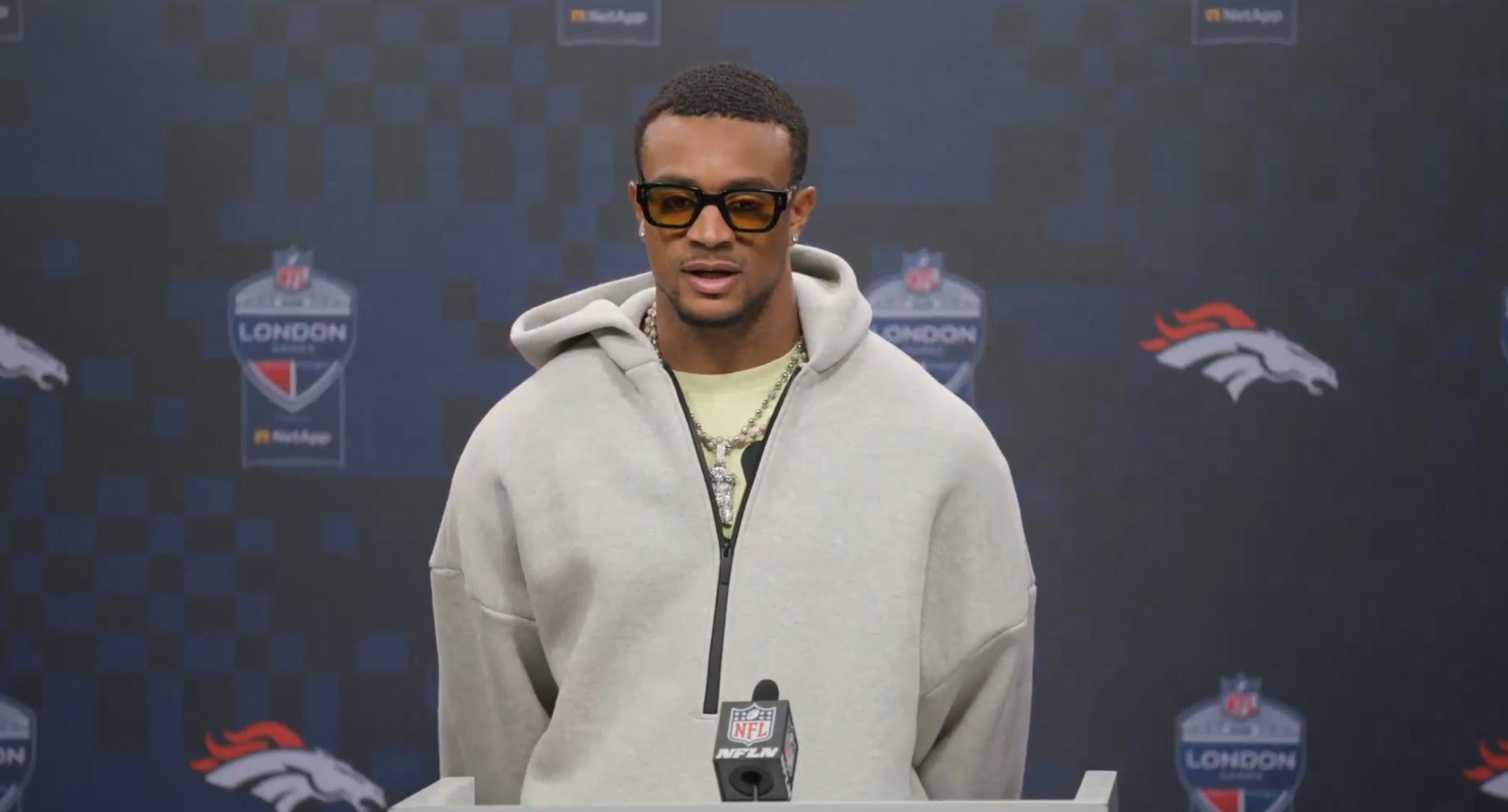 Denver Broncos cornerback Patrick Surtain talks about how he was able to lock down Jets' receiver Garrett Wilson after Broncos' Week 6 win vs. New York Jets