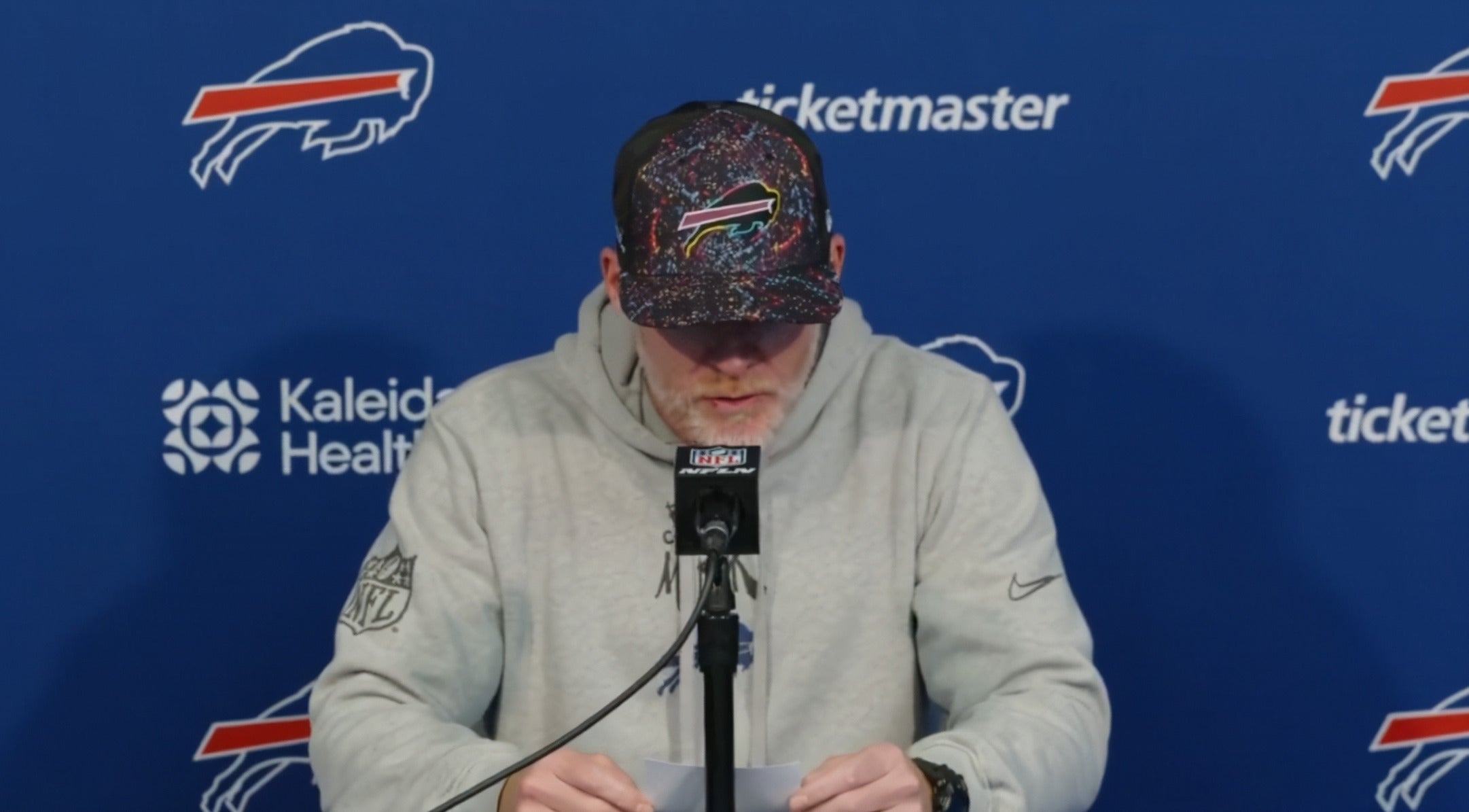 Buffalo Bills head coach Sean McDermott provides a worrying injury update ahead of Week 8 contest vs. Panthers