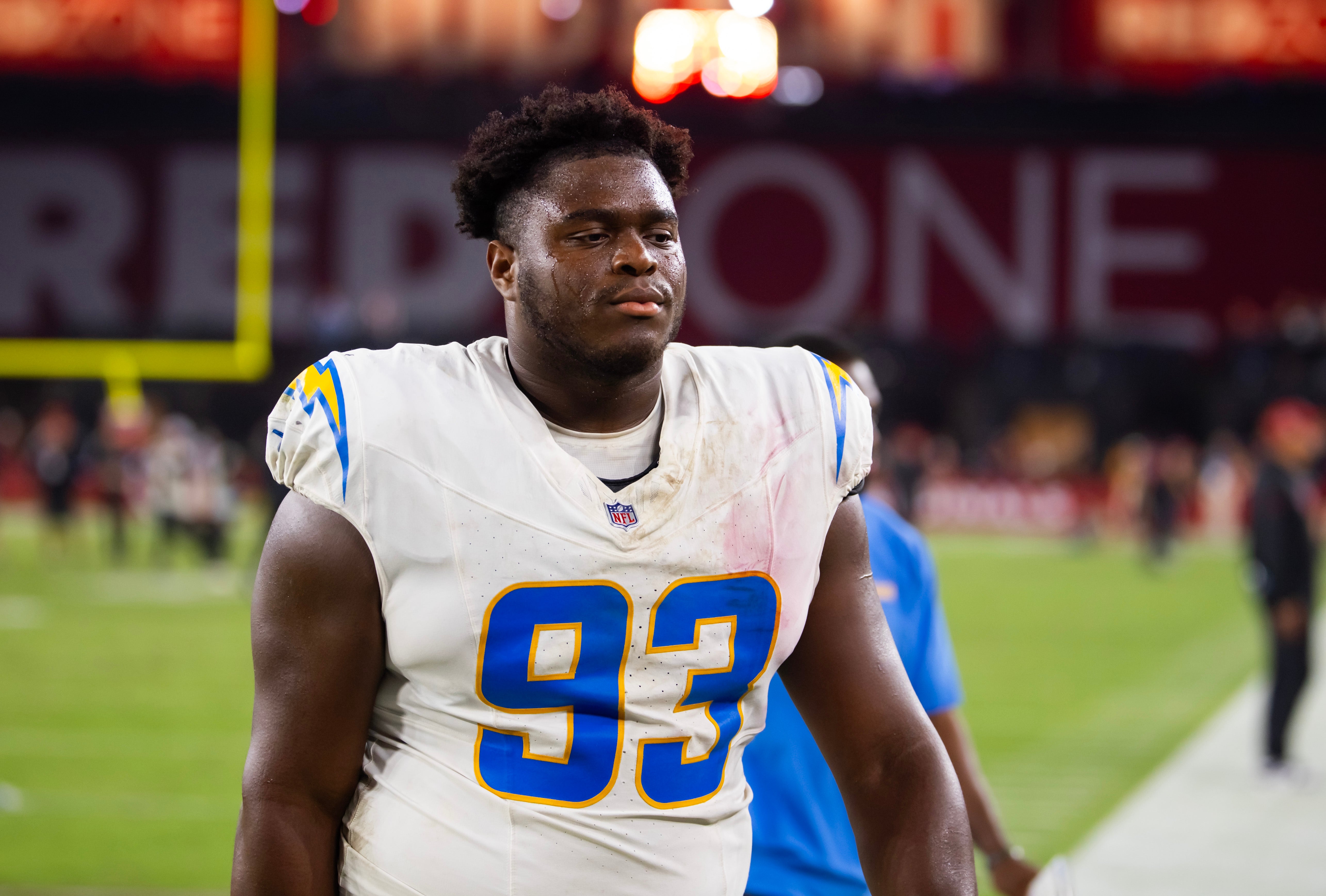 Los Angeles Chargers defensive tackle Otito Ogbonnia (93)