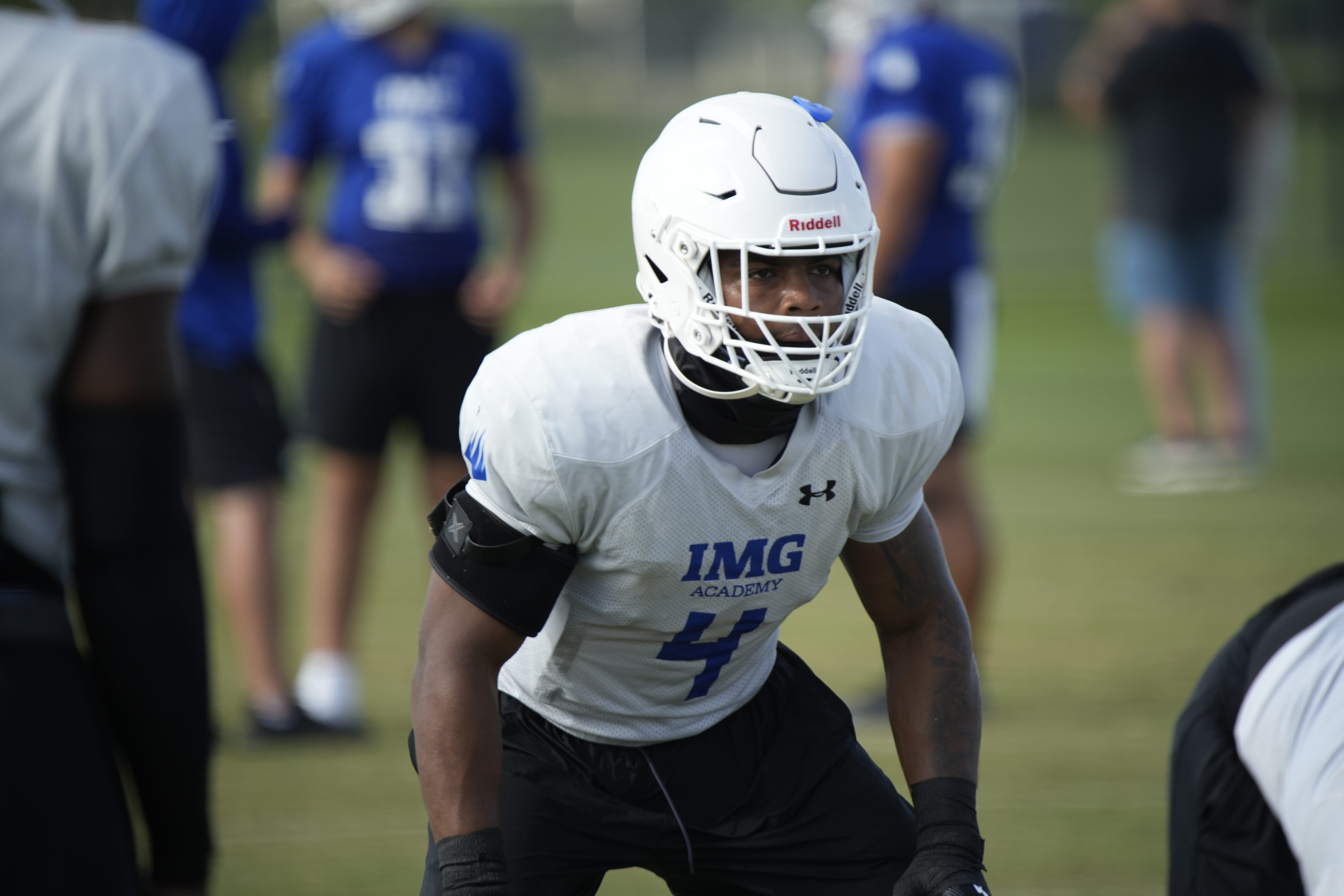 IMG Academy linebacker Amarri Irvin (#4). IMG Academy held a media day practice on Friday, Aug. 1st, 2025 in Bradenton.