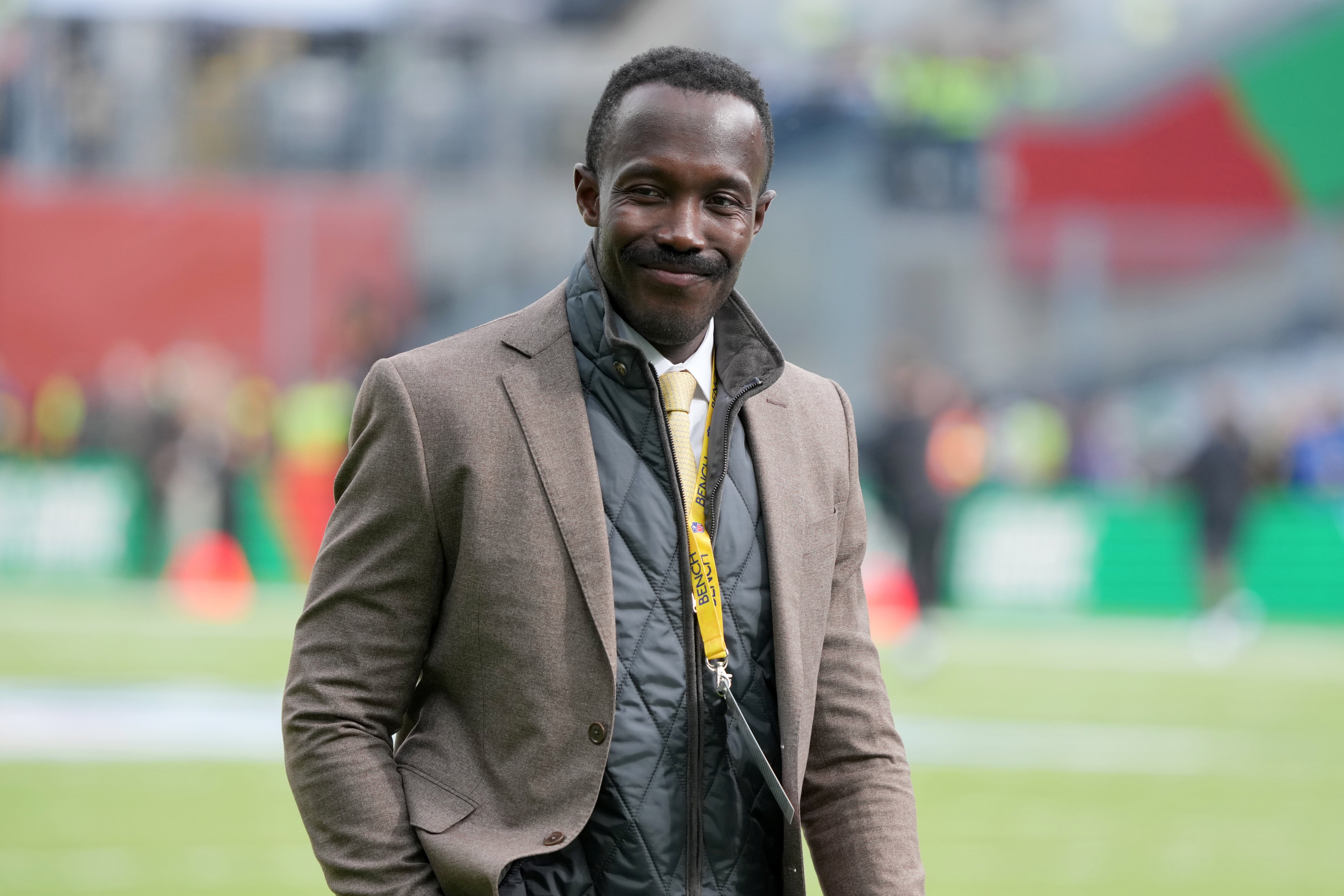Sep 28, 2025; Dublin, Ireland; Minnesota Vikings general manager Kwesi Adofo-Mensah watches during an NFL International Series game against the Pittsburgh Steelers at Croke Park.
