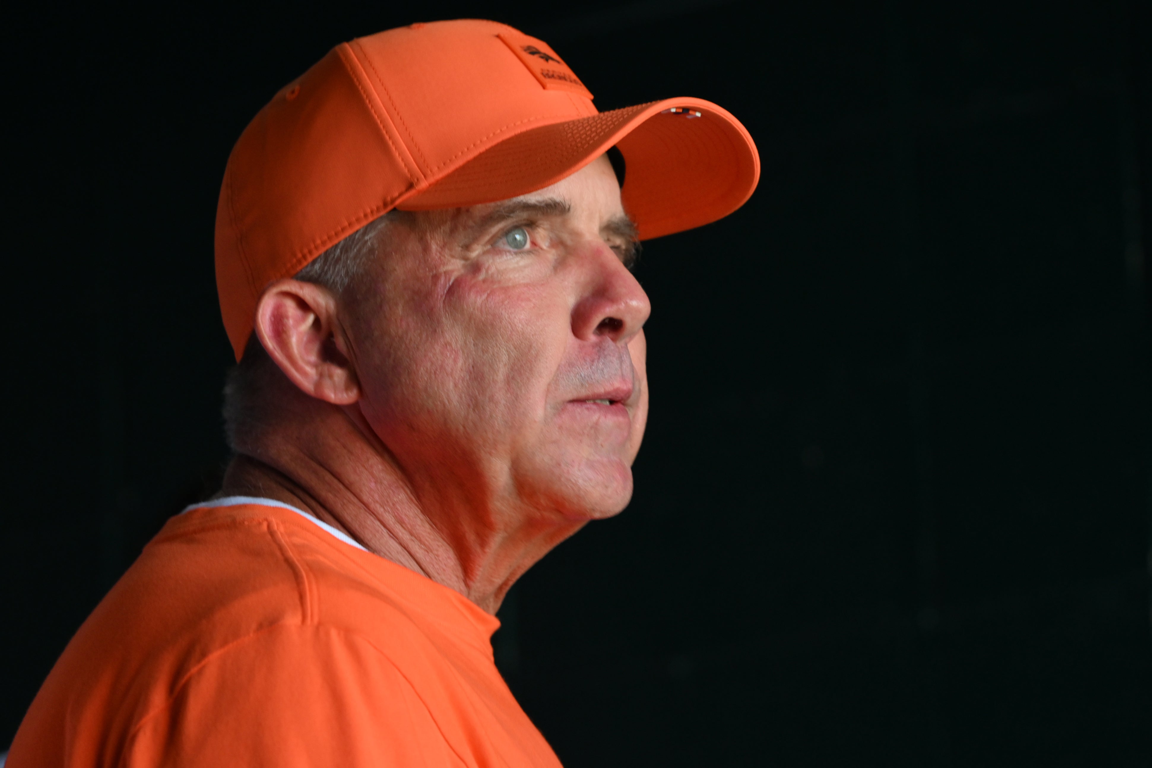 Oct 5, 2025; Philadelphia, Pennsylvania, USA; Denver Broncos head coach Sean Payton in the tunnel before game against the Philadelphia Eagles at Lincoln Financial Field.