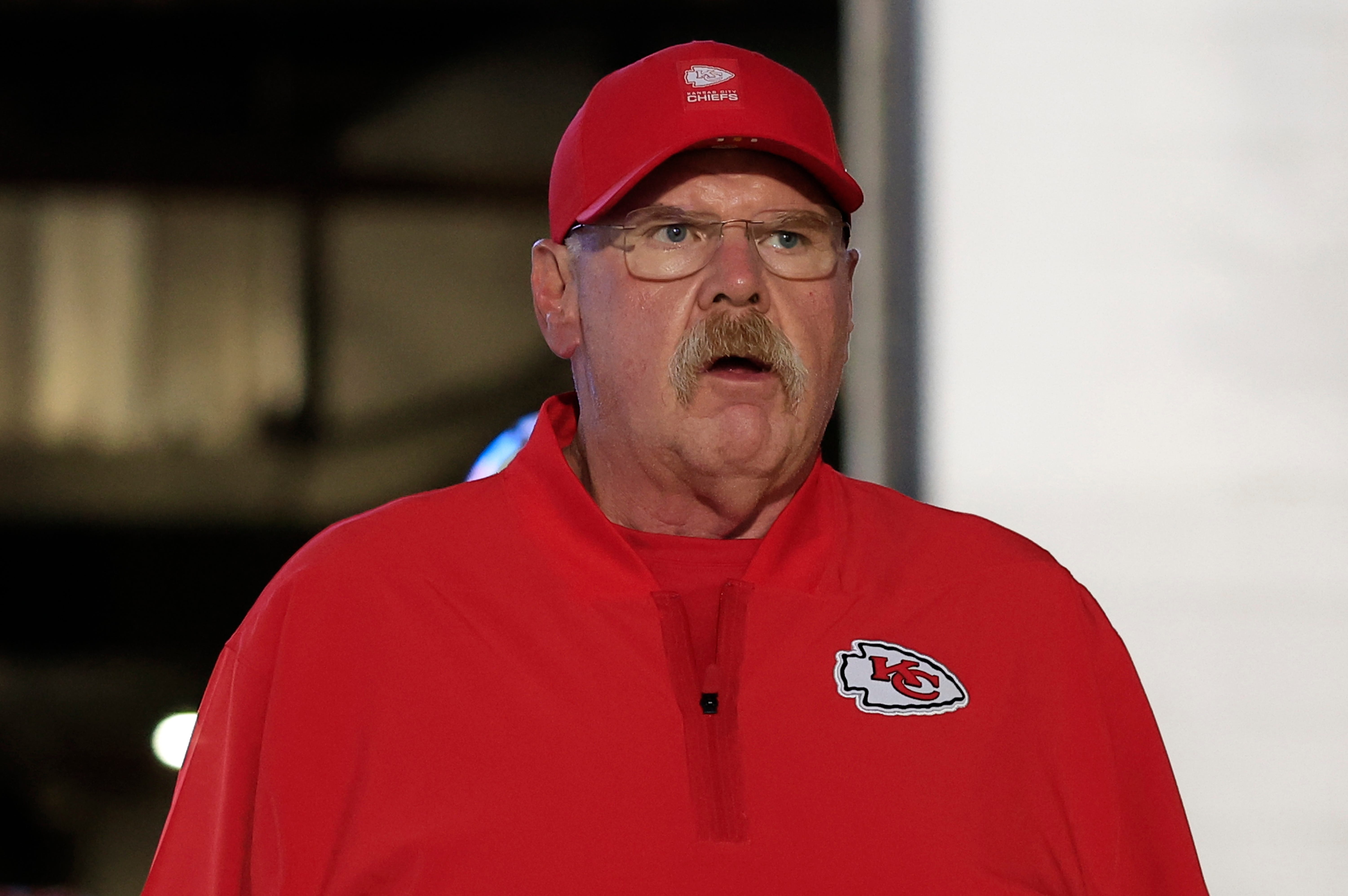 Kansas City Chiefs head coach Andy Reid walks in the tunnel before an NFL football matchup