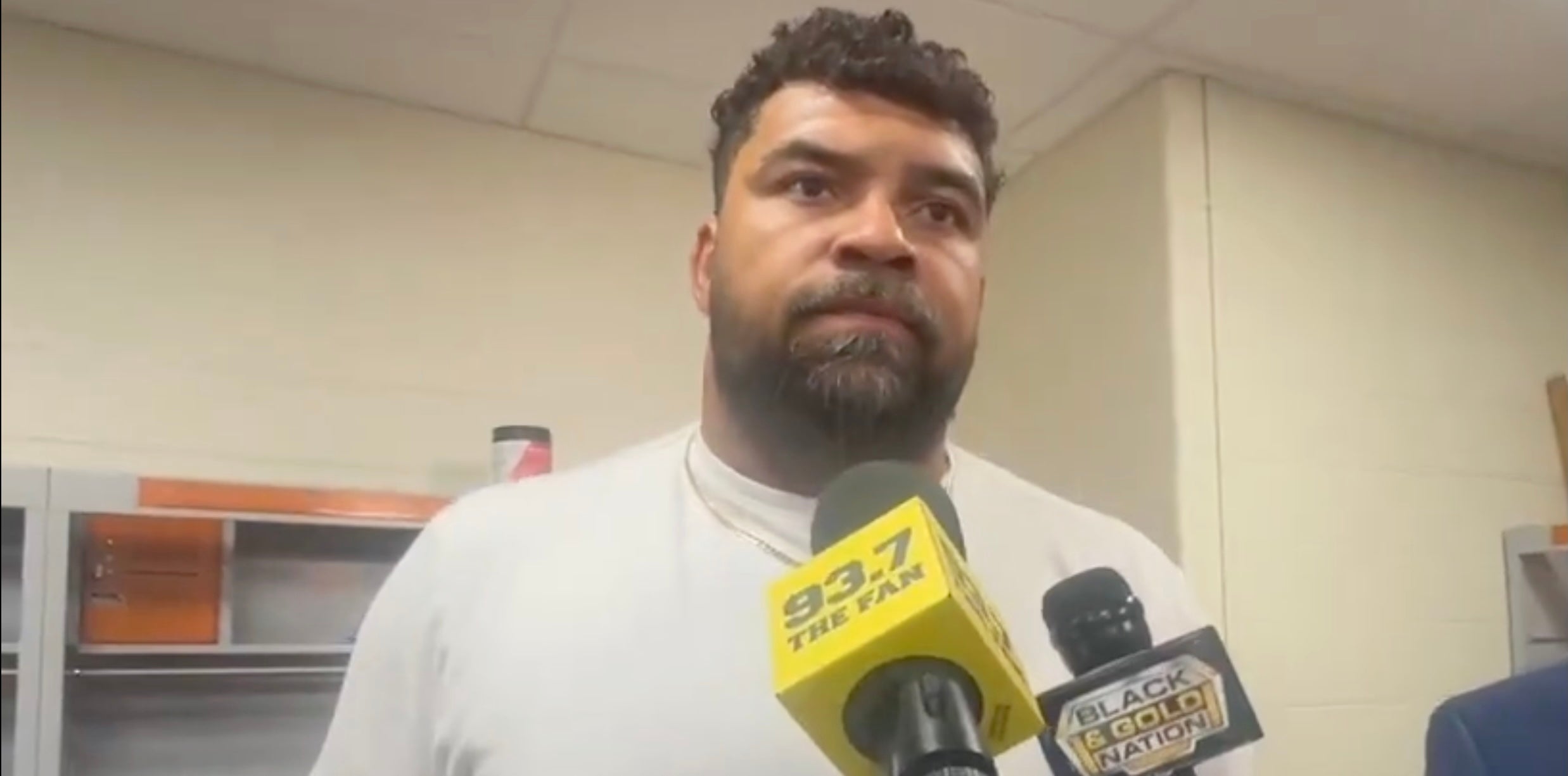Cam Heyward speaks with the media following Week 7 2025 Thursday Night Football loss, 33-31, 10/16/25.