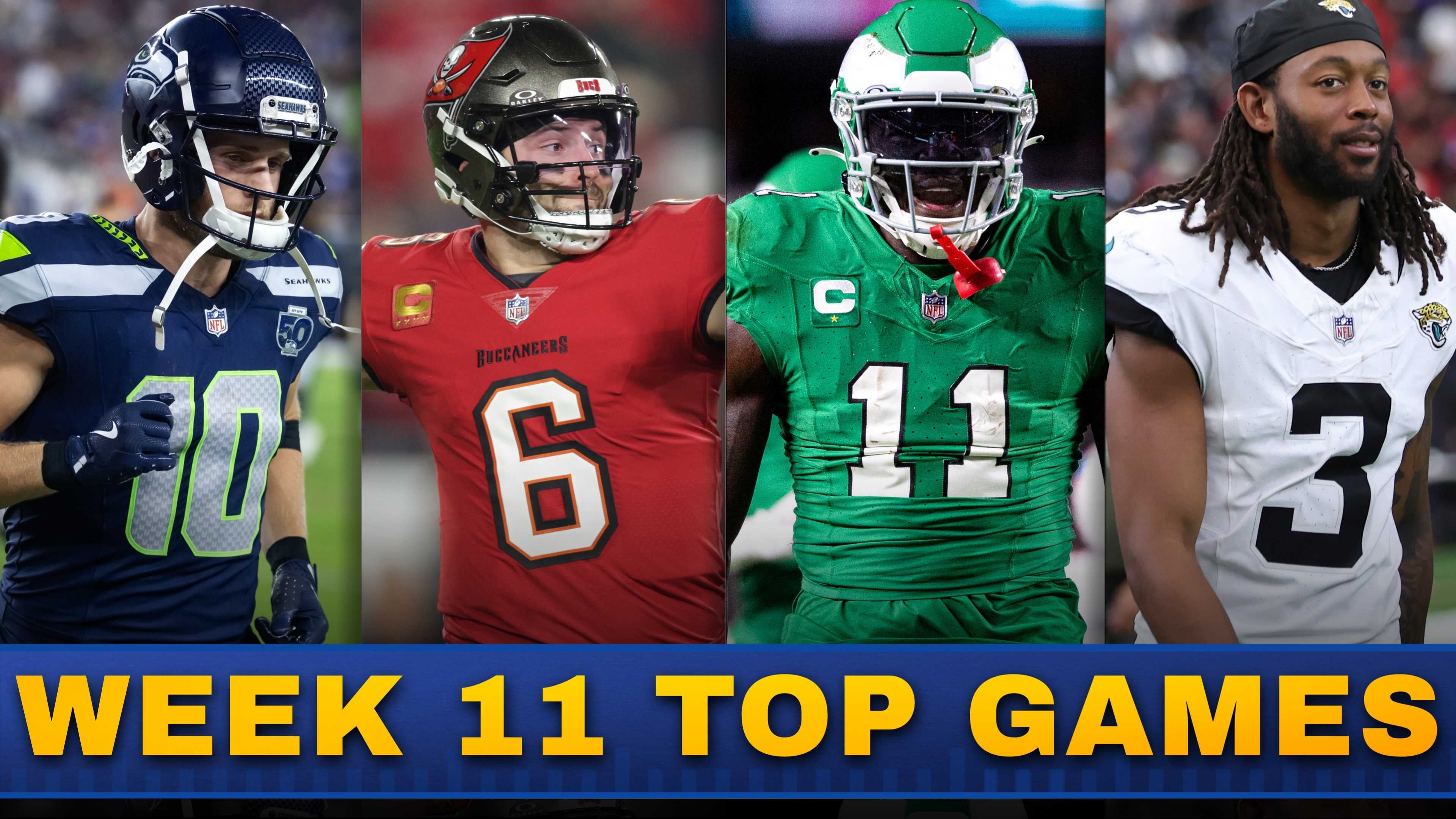 Baker Mayfield, Jakobi Meyers, Cooper Kupp, A.J. Brown