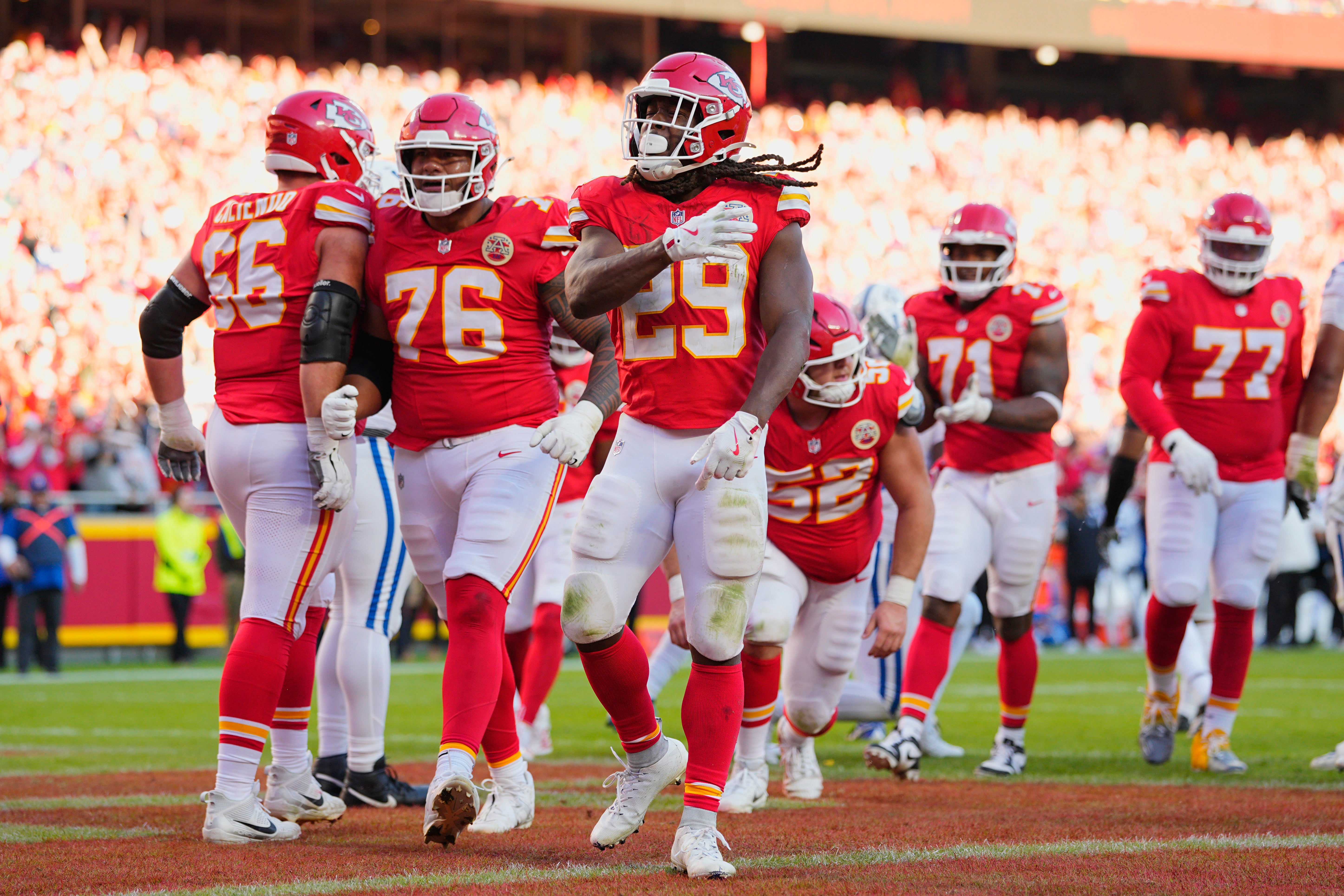 Kansas City Chiefs running back Kareem Hunt vs. the Indianapolis Colts