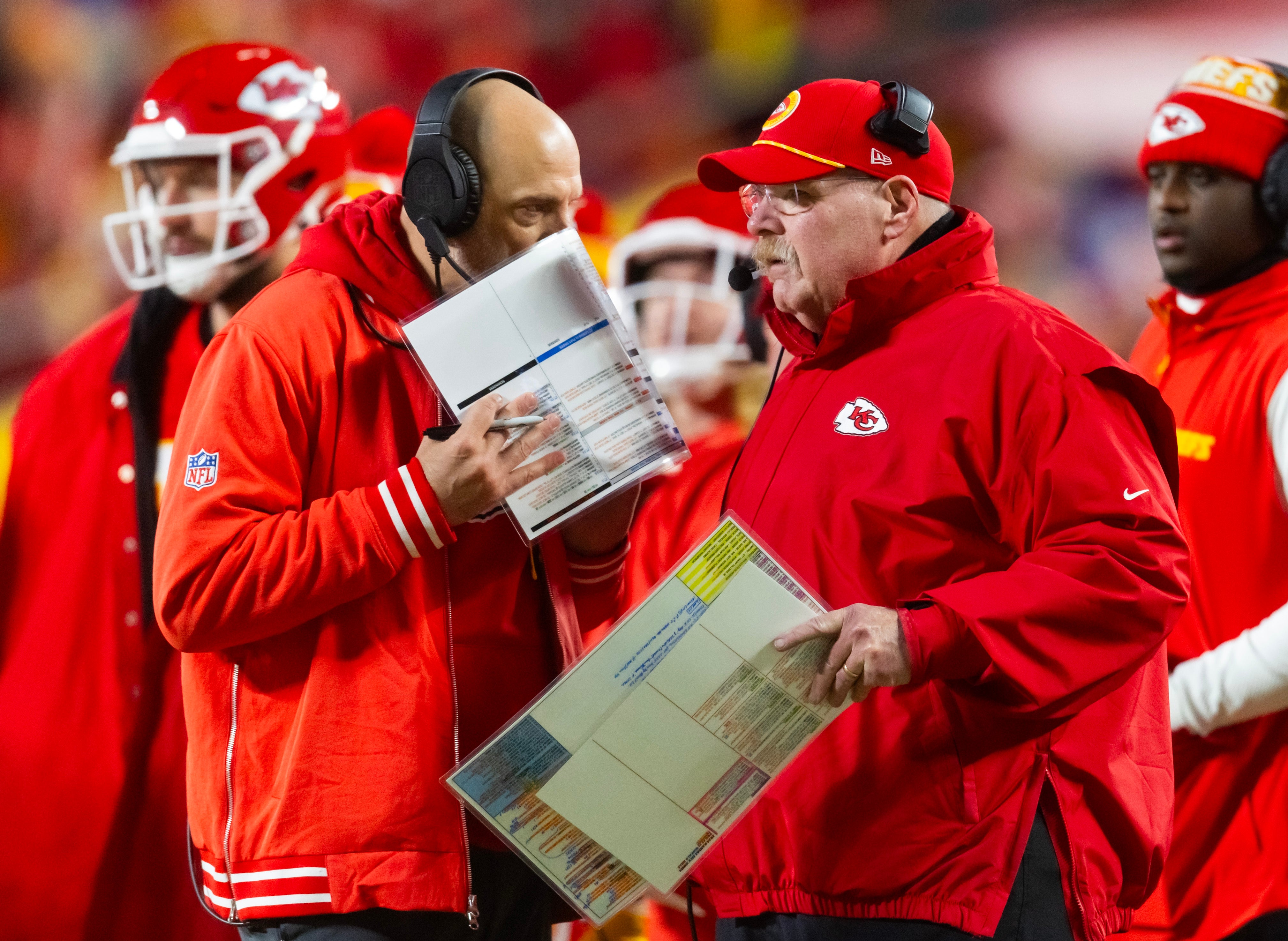 Kansas City Chiefs head coach Andy Reid offensive coordinator Matt Nagy