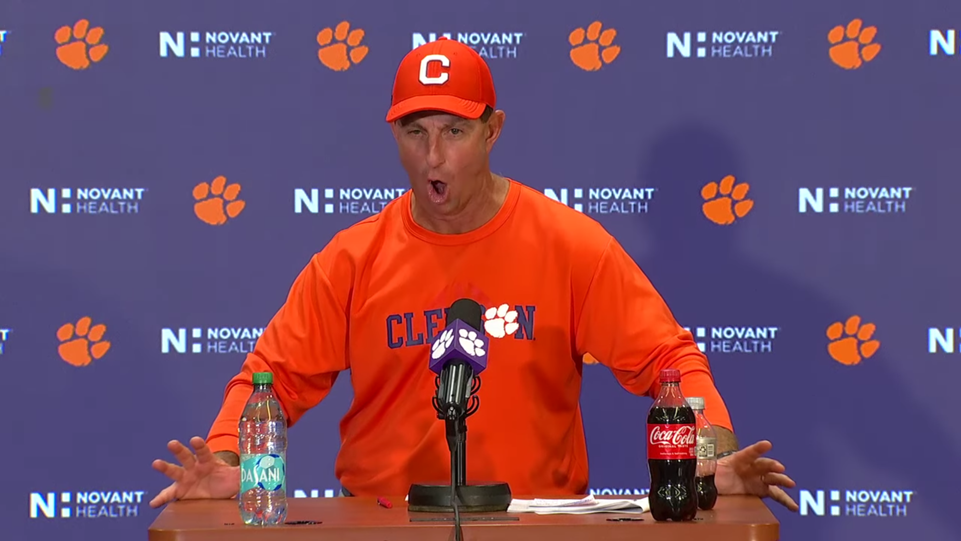 Dabo Swinney Clemson Tigers head coach Brent Venables impersonation