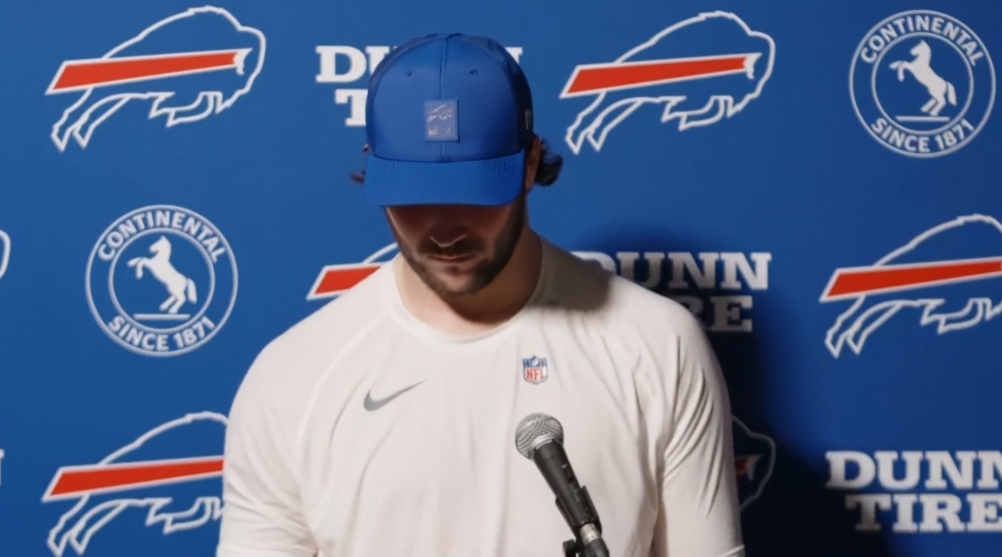 Buffalo Bills QB Josh Allen speaks to the media after loss against the Houston Texans