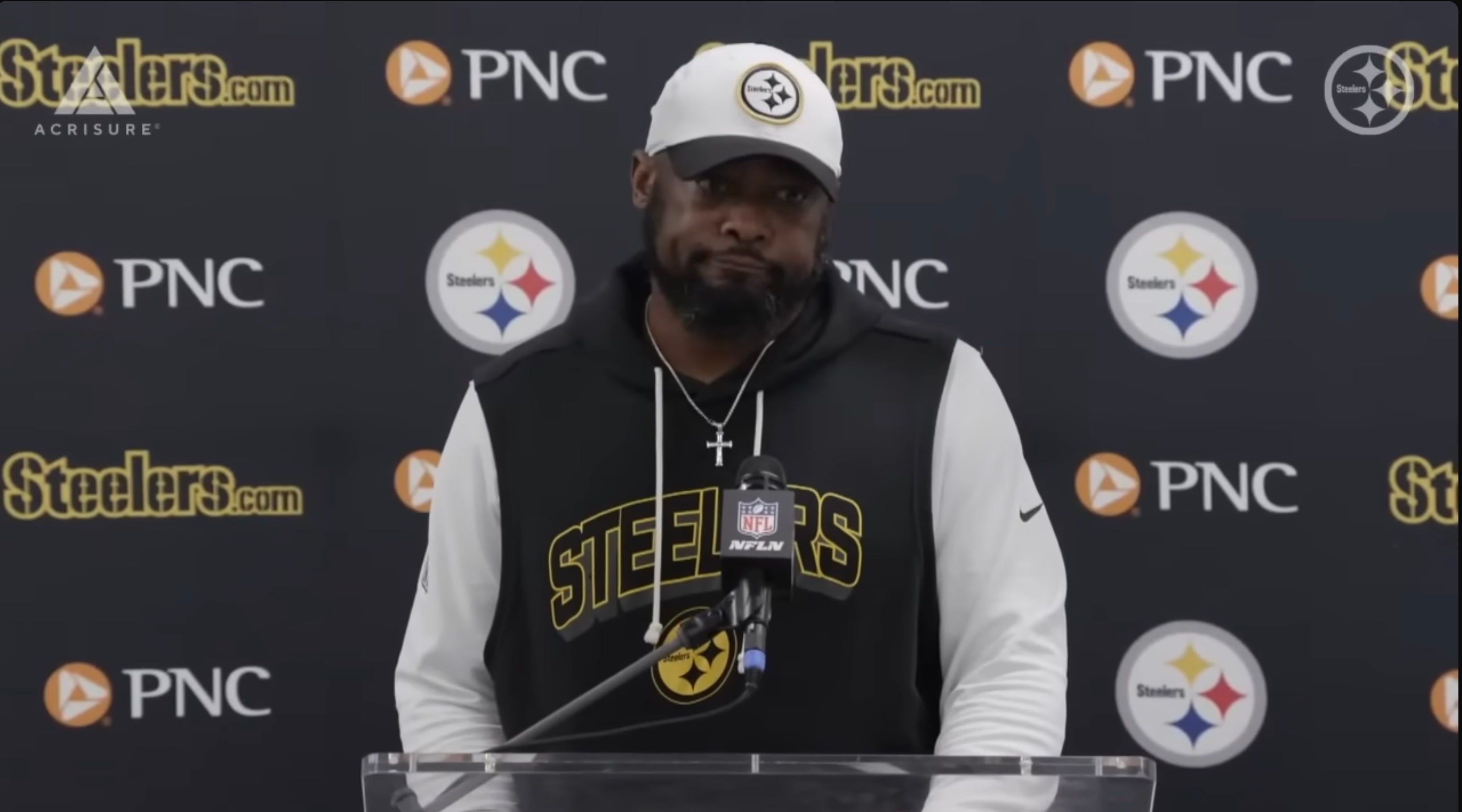 Pittsburgh Steelers head coach Mike Tomlin speaks to the media following 25-10 loss against Los Angeles Chargers, Week 10 2025 NFL season, 11/10/22