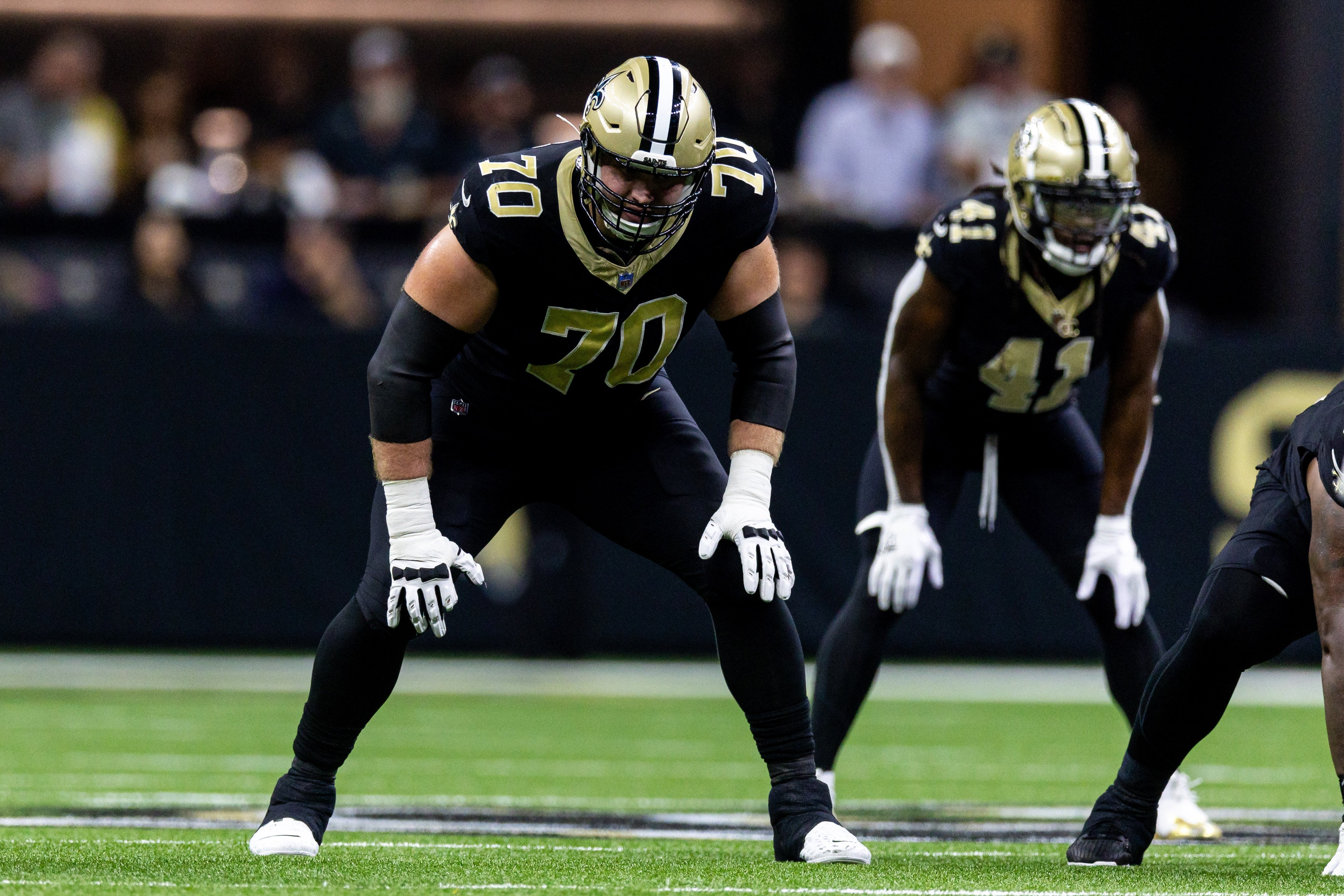 New Orleans Saints offensive tackle Trevor Penning (70)
