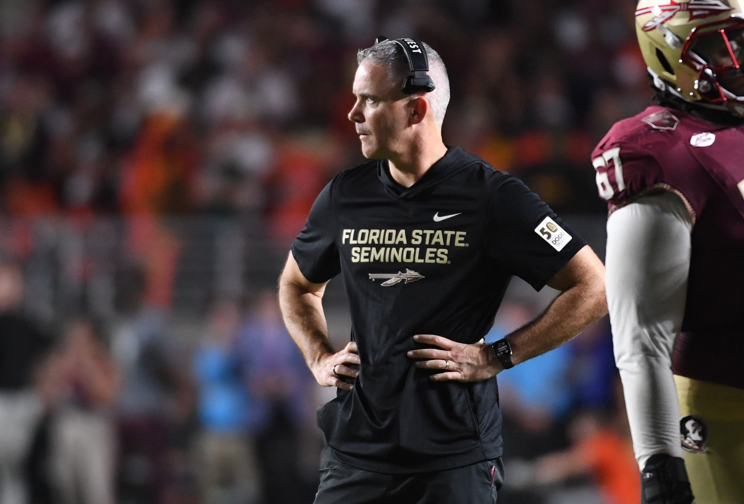 Florida State Seminoles head coach Mike Norvell