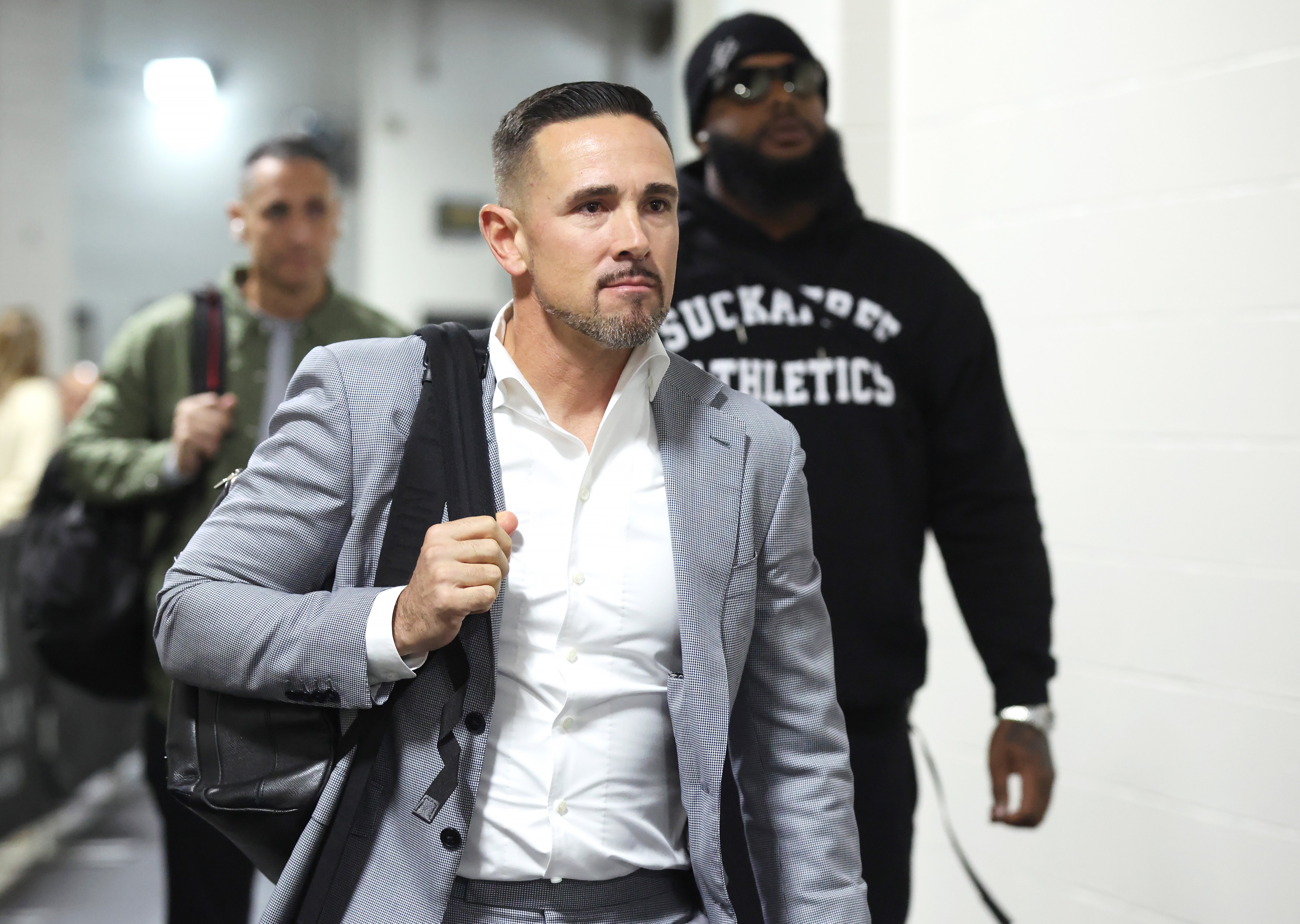 Oct 26, 2025; Pittsburgh, Pennsylvania, USA; Green Bay Packers head coach Matt Lafleur arrives at the stadium to play the Pittsburgh Steelers at Acrisure Stadium.