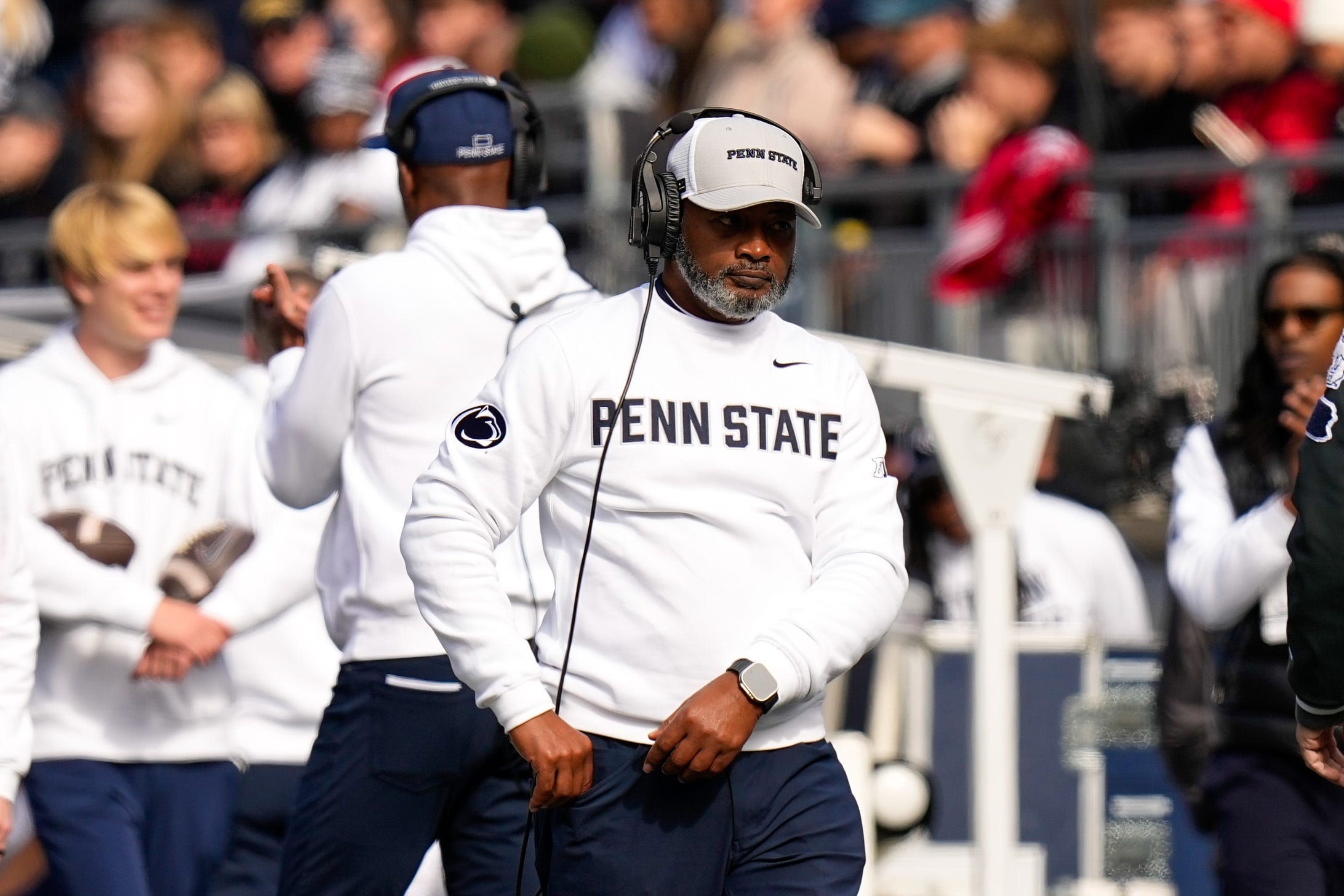 Penn State Nittany Lions interim head coach Terry Smith in the first half of the college football game at Ohio Stadium on Saturday, Nov. 1, 2025 in Columbus, Ohio.