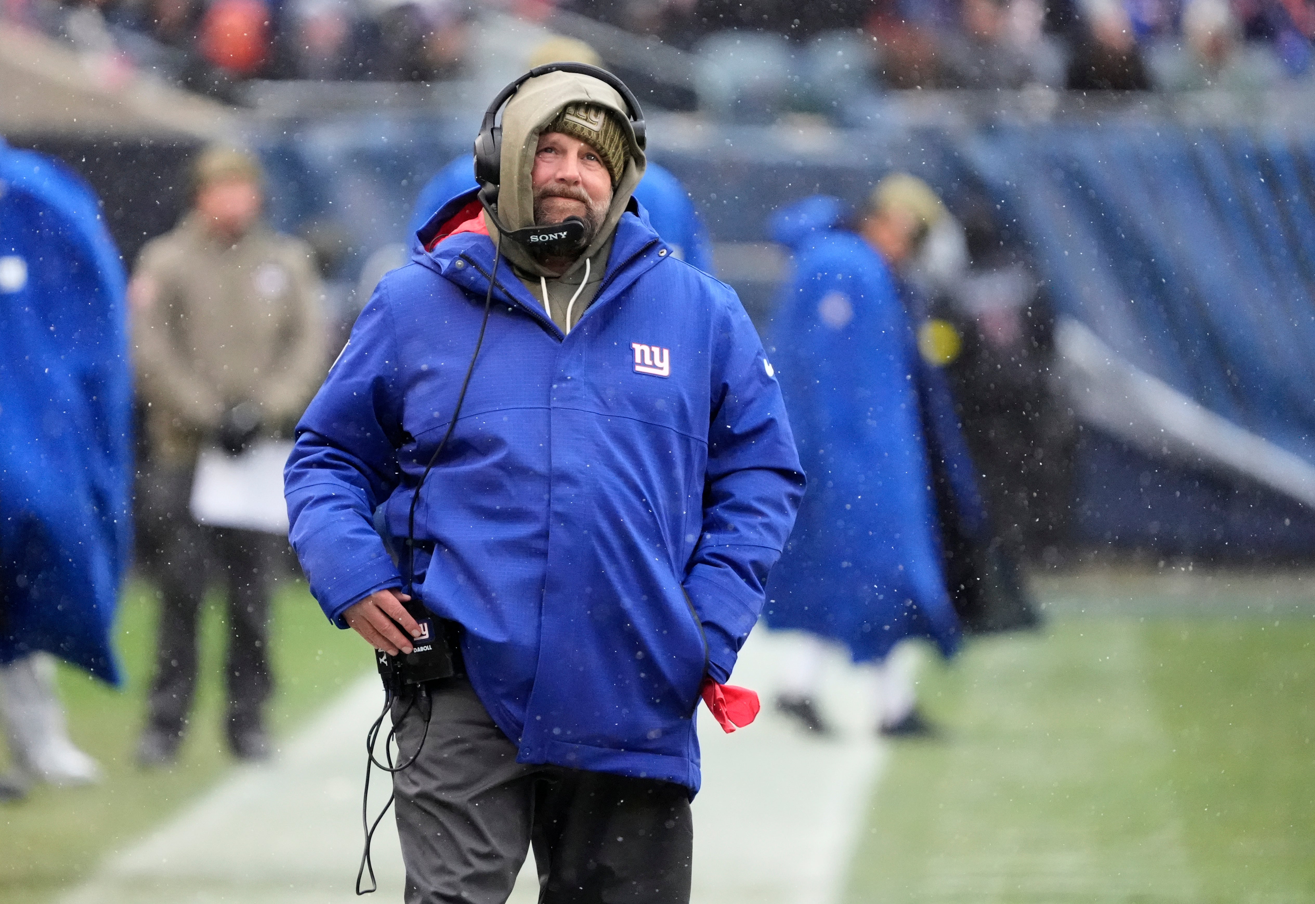 Nov 9, 2025; Chicago, Illinois, USA; New York Giants head coach Brian Daboll during the second half against the Chicago Bears at Soldier Field.