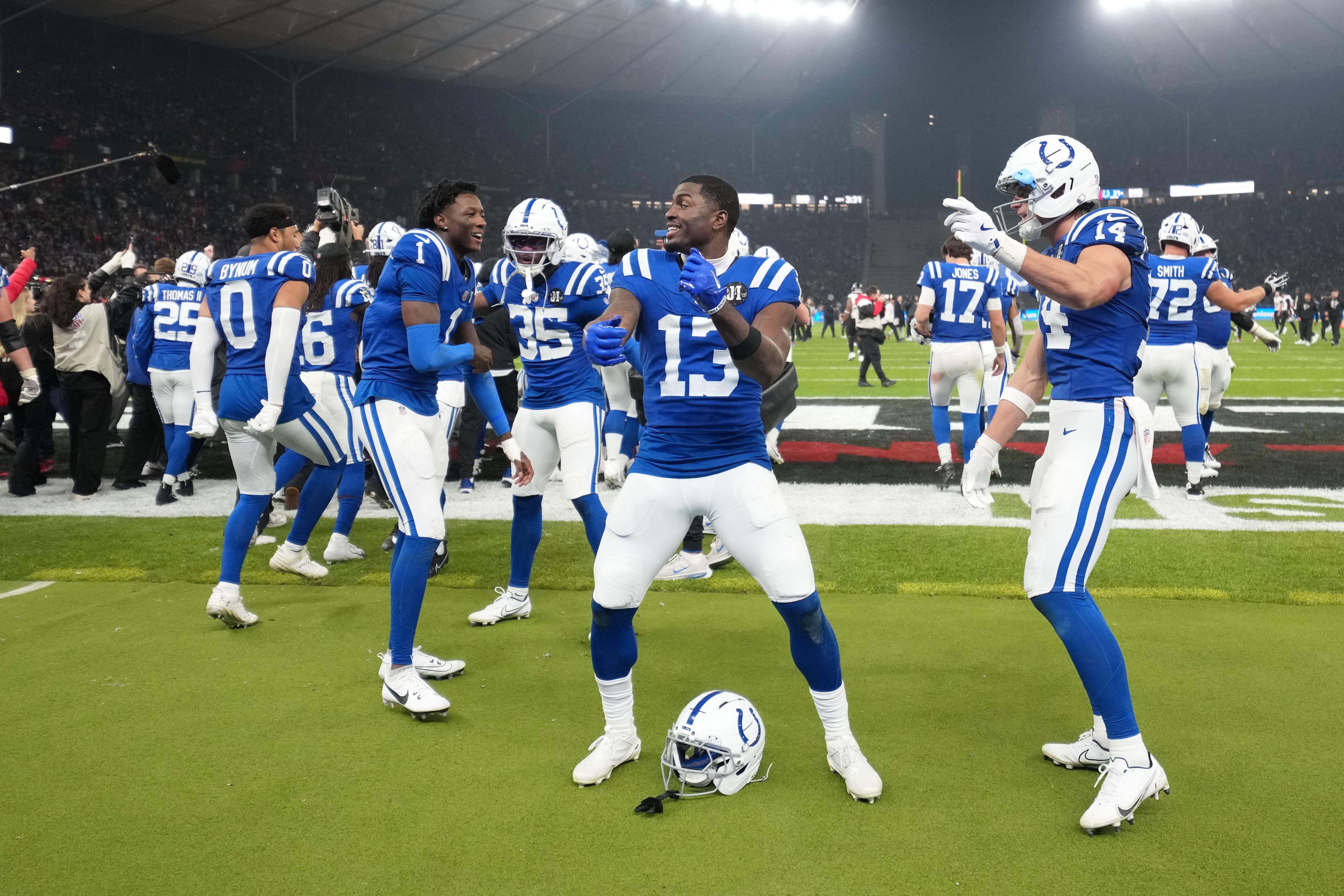Colts celebrate on sideline
