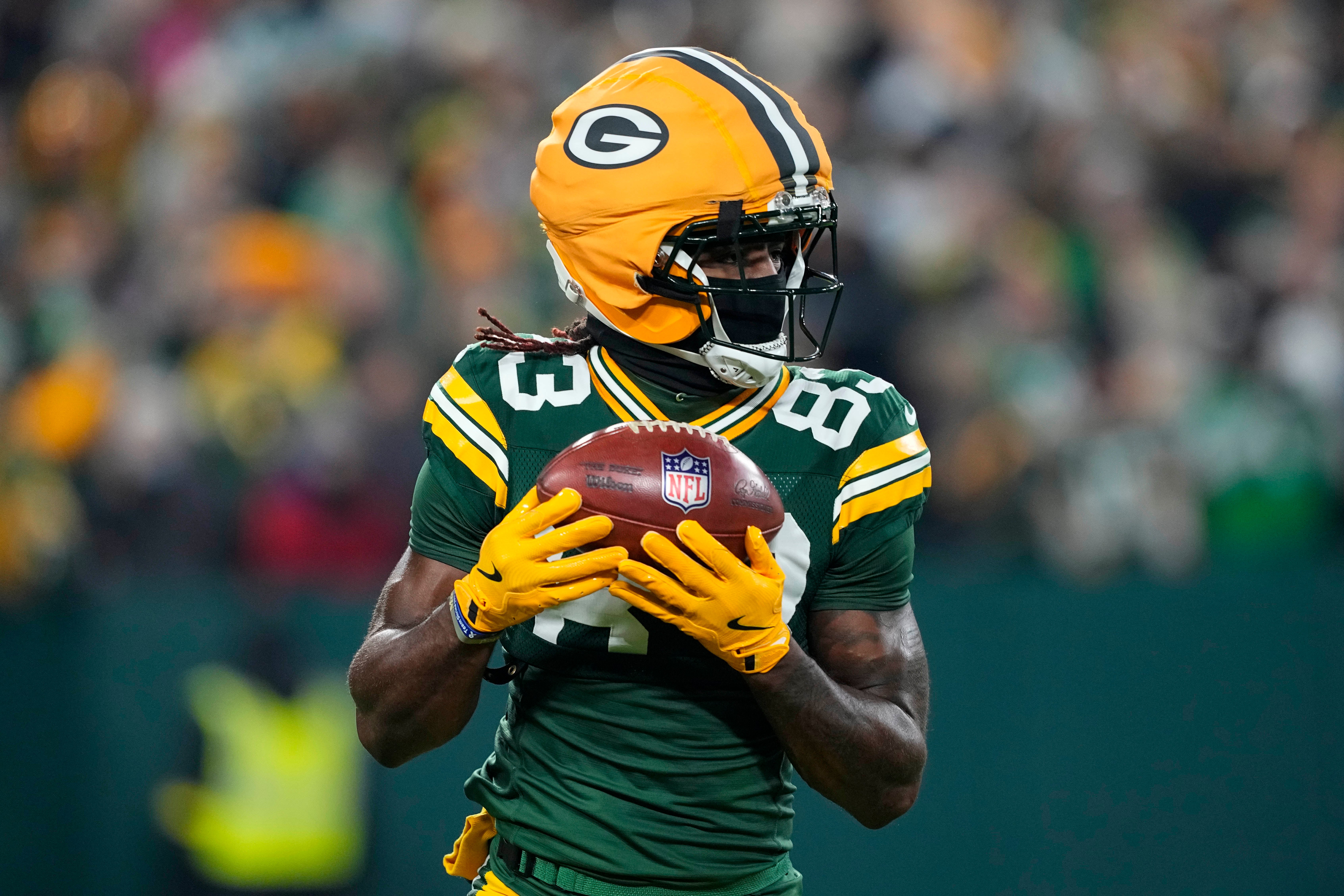 Nov 10, 2025; Green Bay, Wisconsin, USA; Green Bay Packers wide receiver Savion Williams (83) during the game against the Philadelphia Eagles at Lambeau Field.