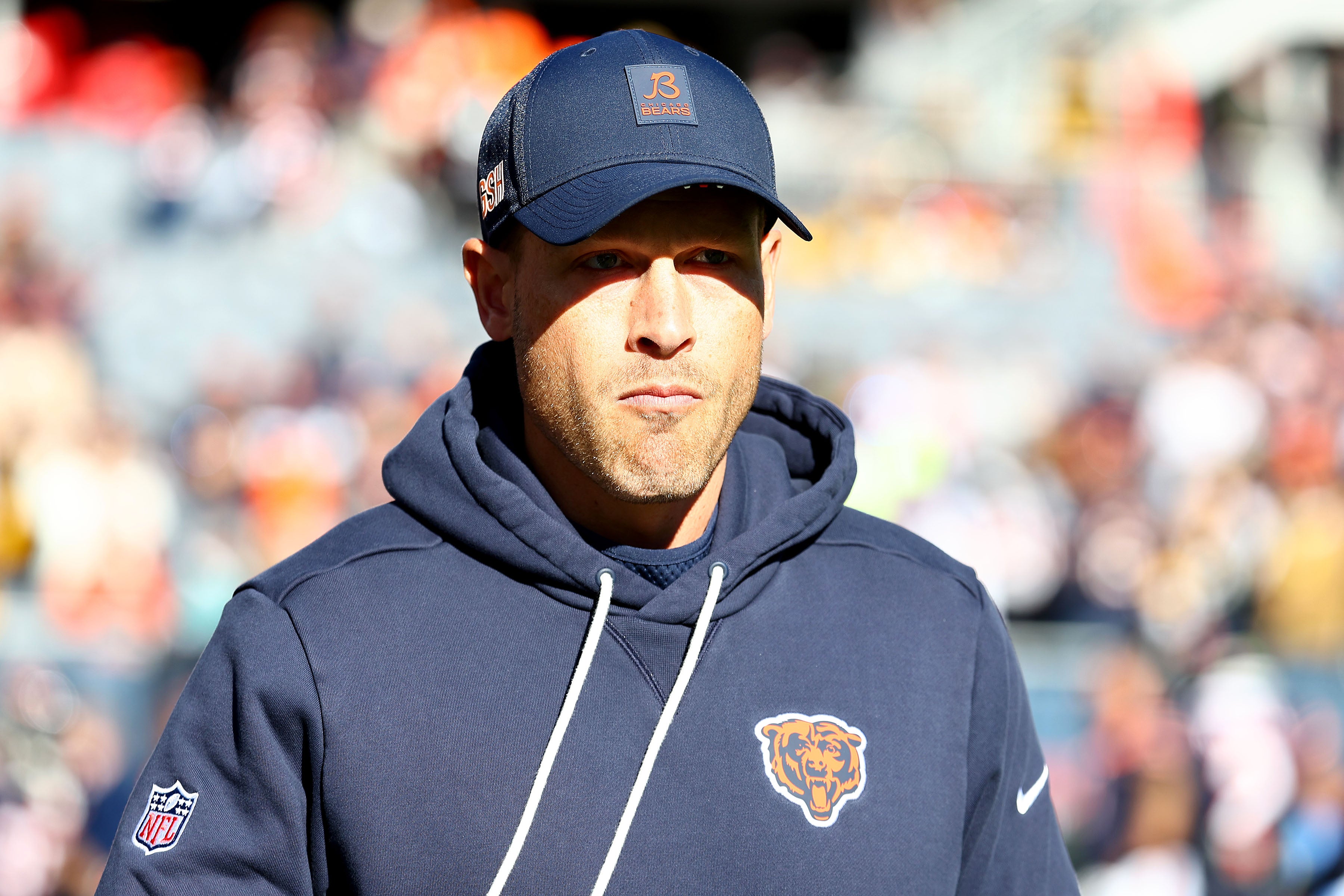 Nov 23, 2025; Chicago, Illinois, USA; Chicago Bears head coach Ben Johnson before the game against the Pittsburgh Steelers at Soldier Field.