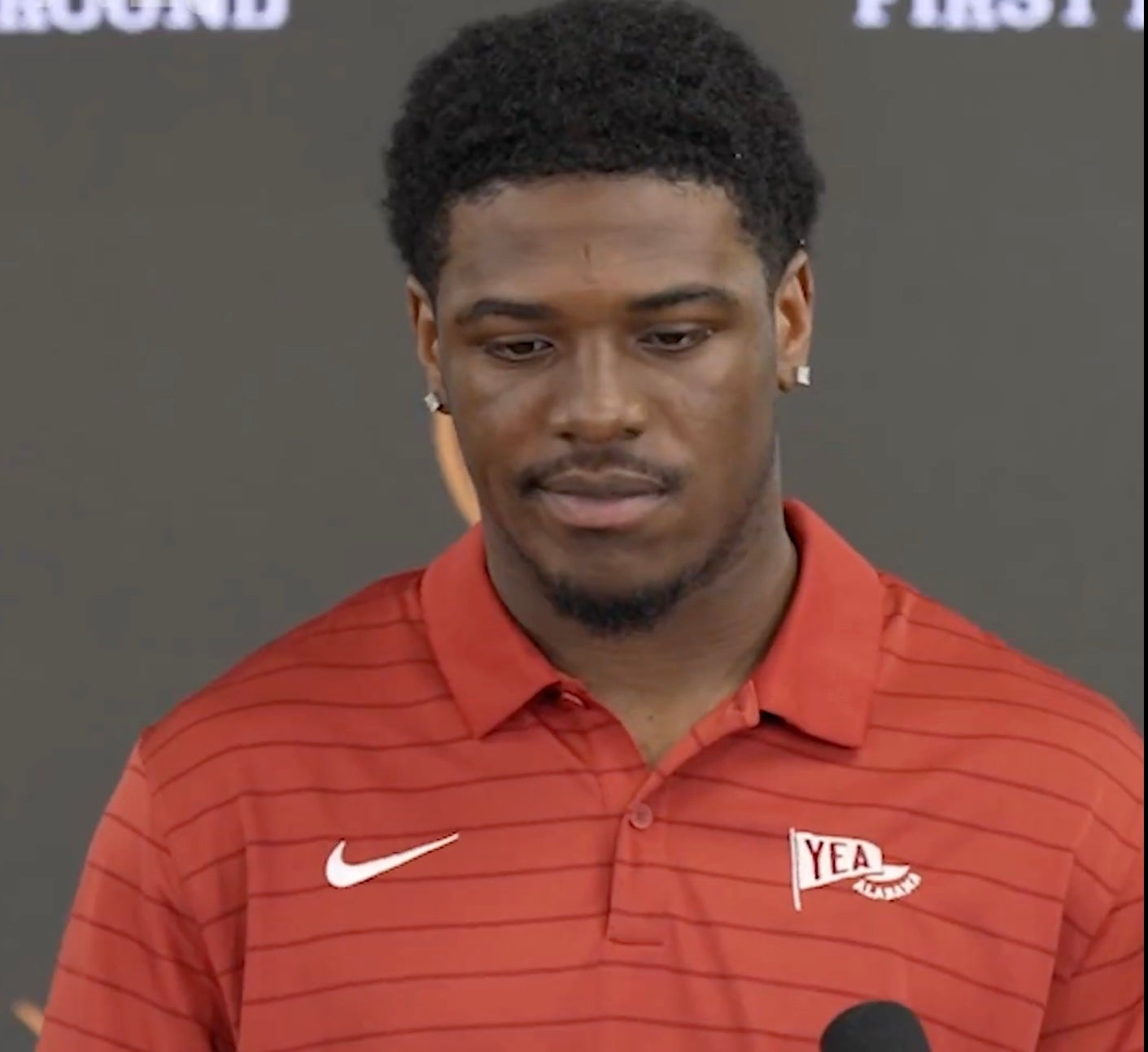 Alabama WR Germie Bernard speaks to the media ahead of 2025 College Football Playoff game against Oklahoma.