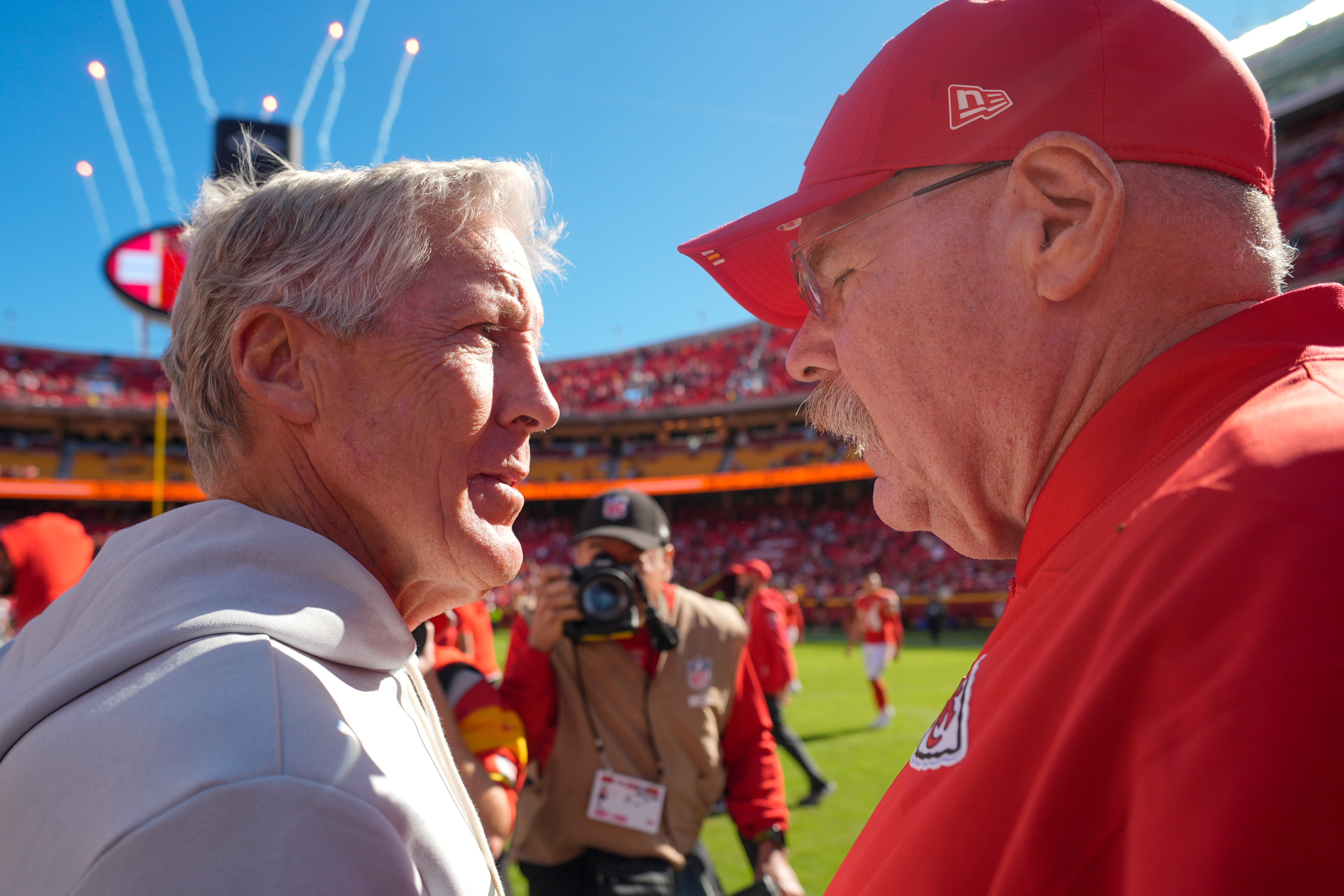 Kansas City Chiefs head coach Andy Reid Las Vegas Raiders Pete Carroll Week 18
