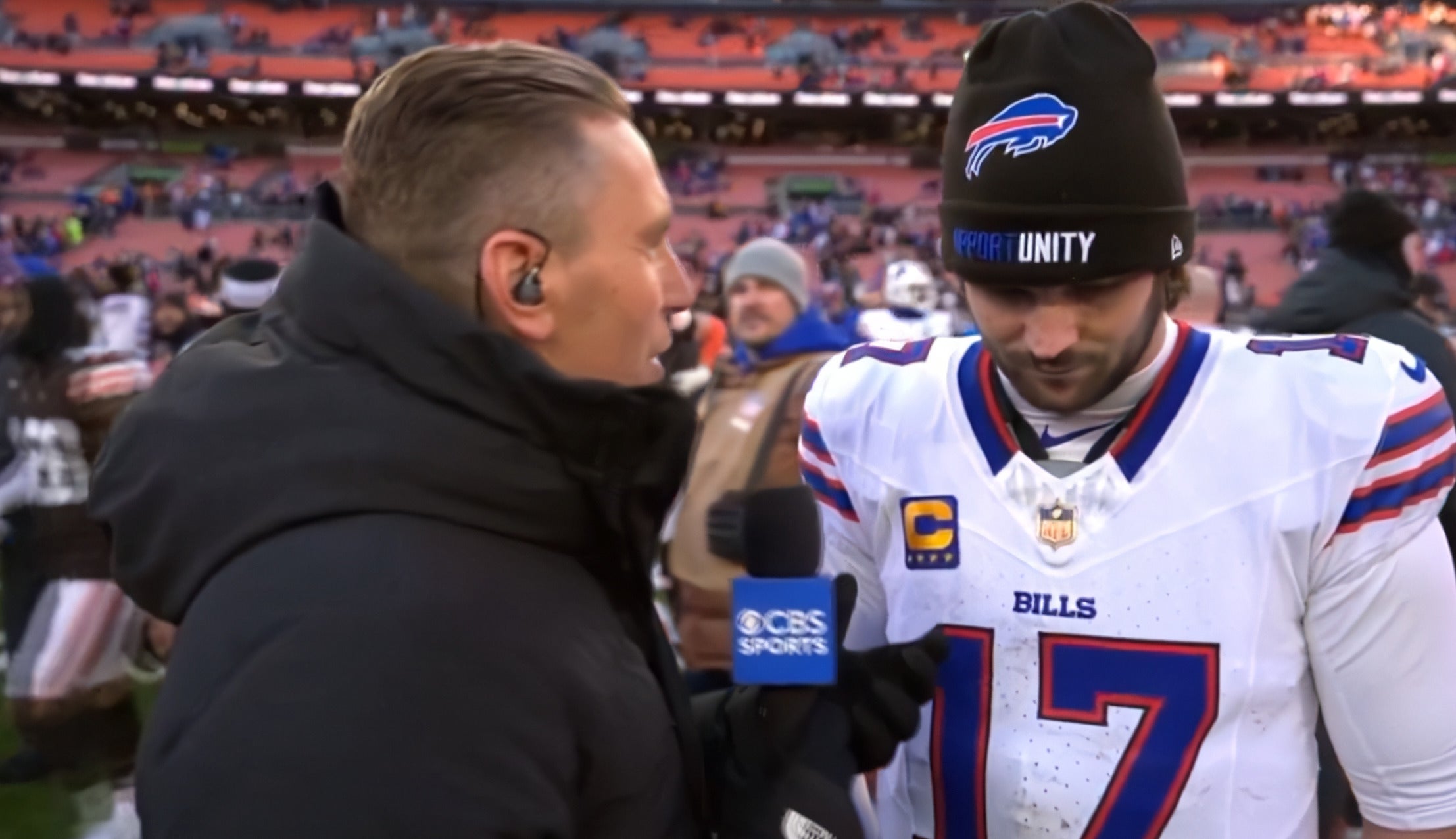 Josh Allen opens up on his injury sustained in the first half against the Cleveland Browns in Week 16