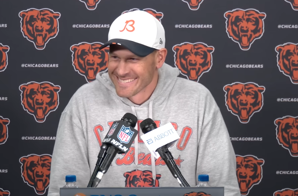 Chicago Bears head coach Ben Johnson speaks with reporters ahead of Week 17.