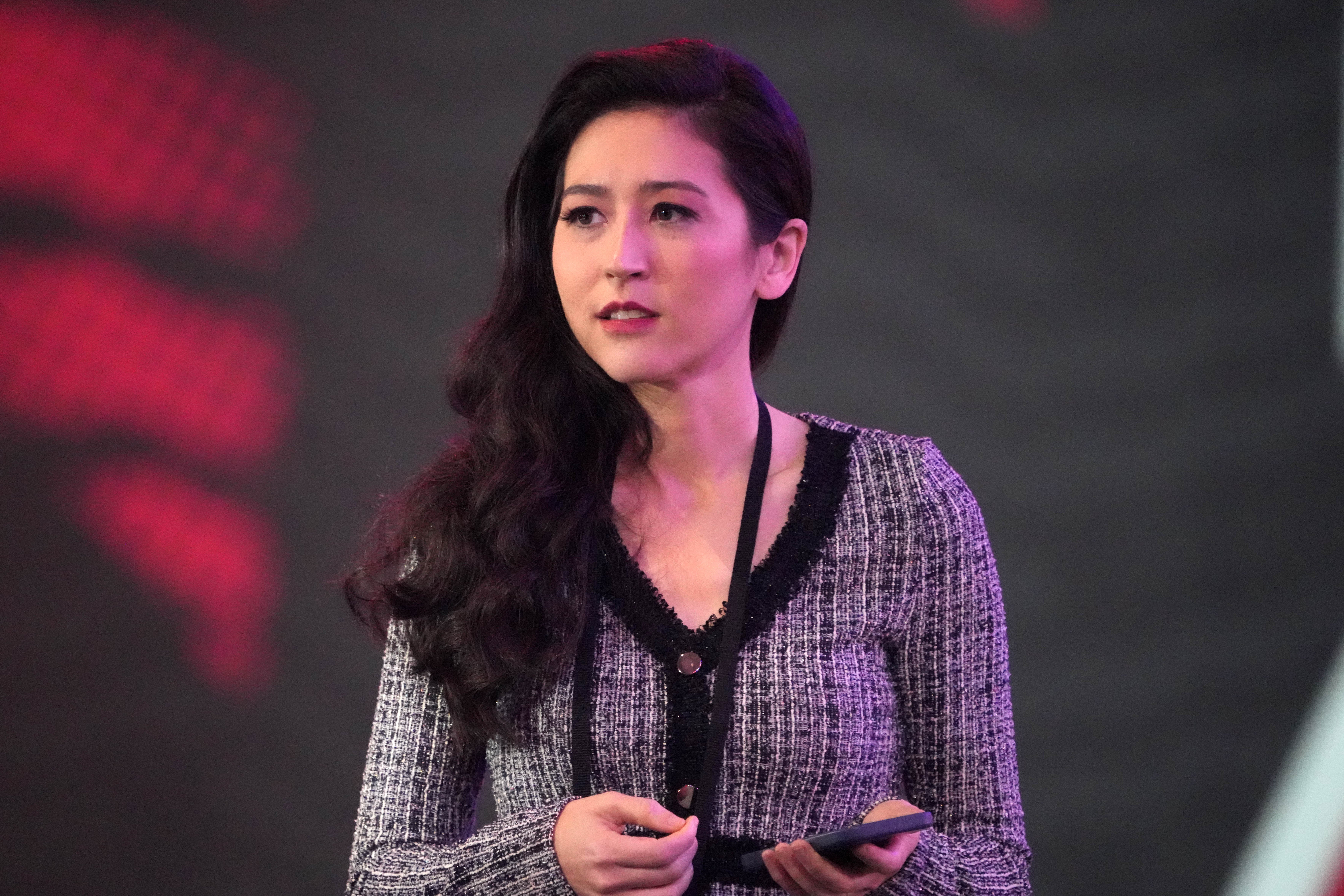 Jan 30, 2025; Orlando, FL, USA; Mina Kimes during the Pro Bowl Skills Challenge at Nicholson Fieldhouse.